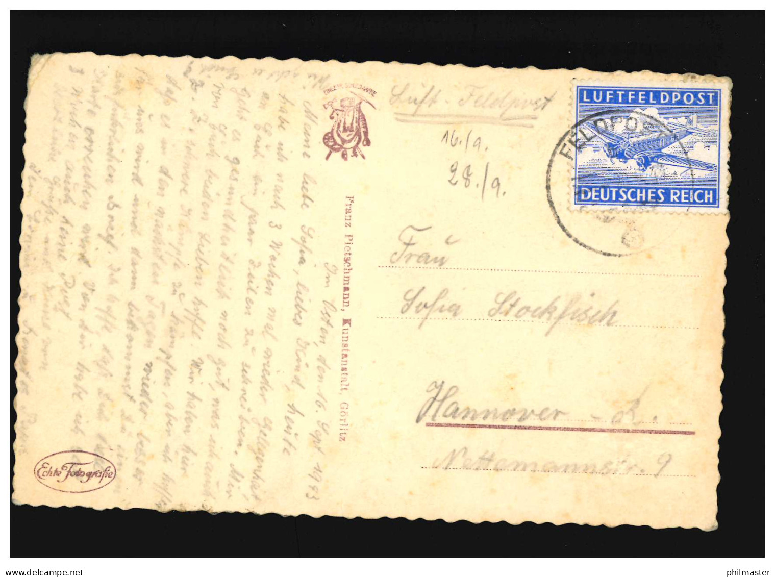 AK Görlitz Von Jägerkaserne Zur Altstadt, Luftfeldpost, Feldpost 20.04.1943 - Other & Unclassified