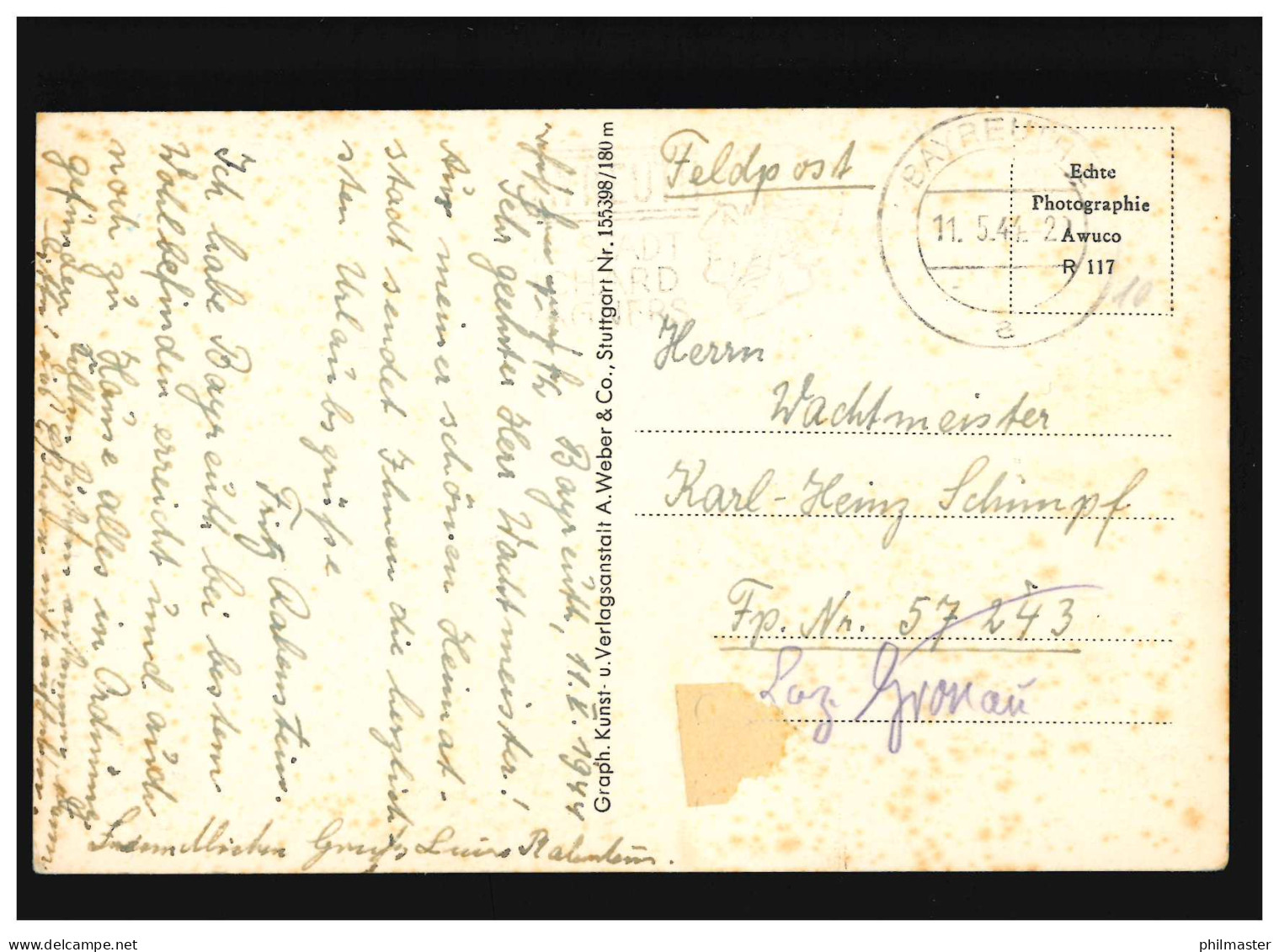 AK Bayreuth, Festspielhaus, Feldpost, Bayreuth 115.1941 - Other & Unclassified