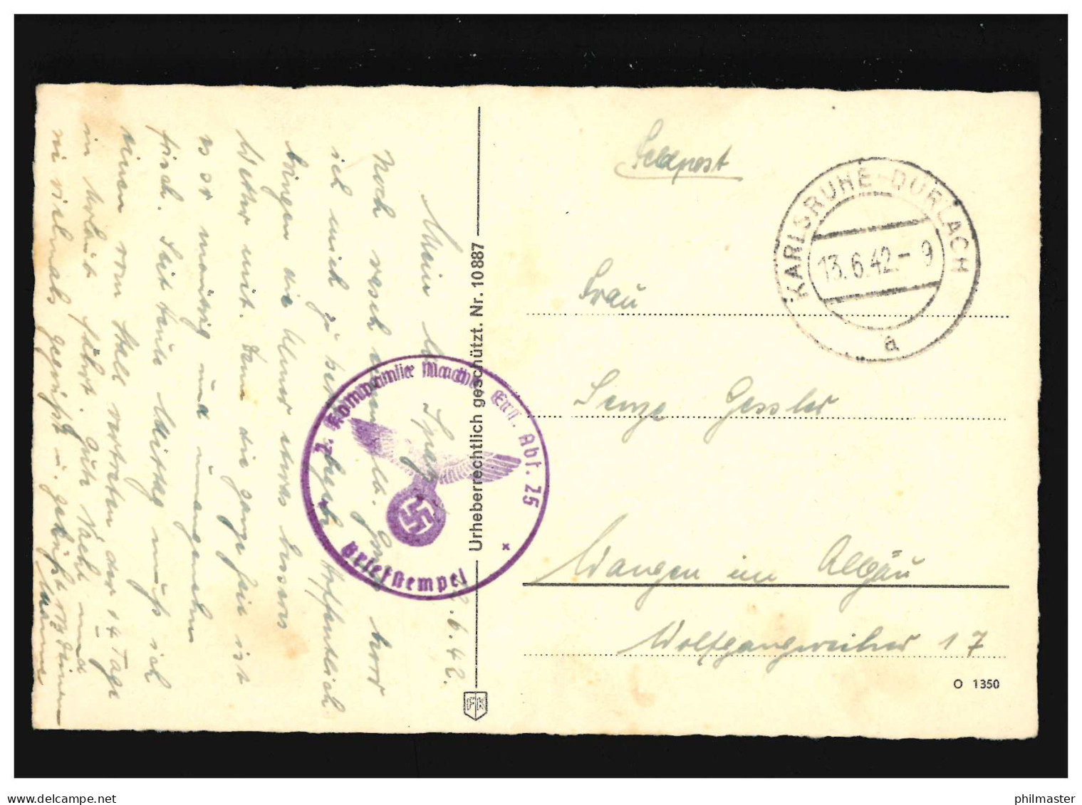 AK Karlsruhe In Baden, Rheinhafen, Feldpost, Karlsruhe Durlach 13.6.1942 - Other & Unclassified