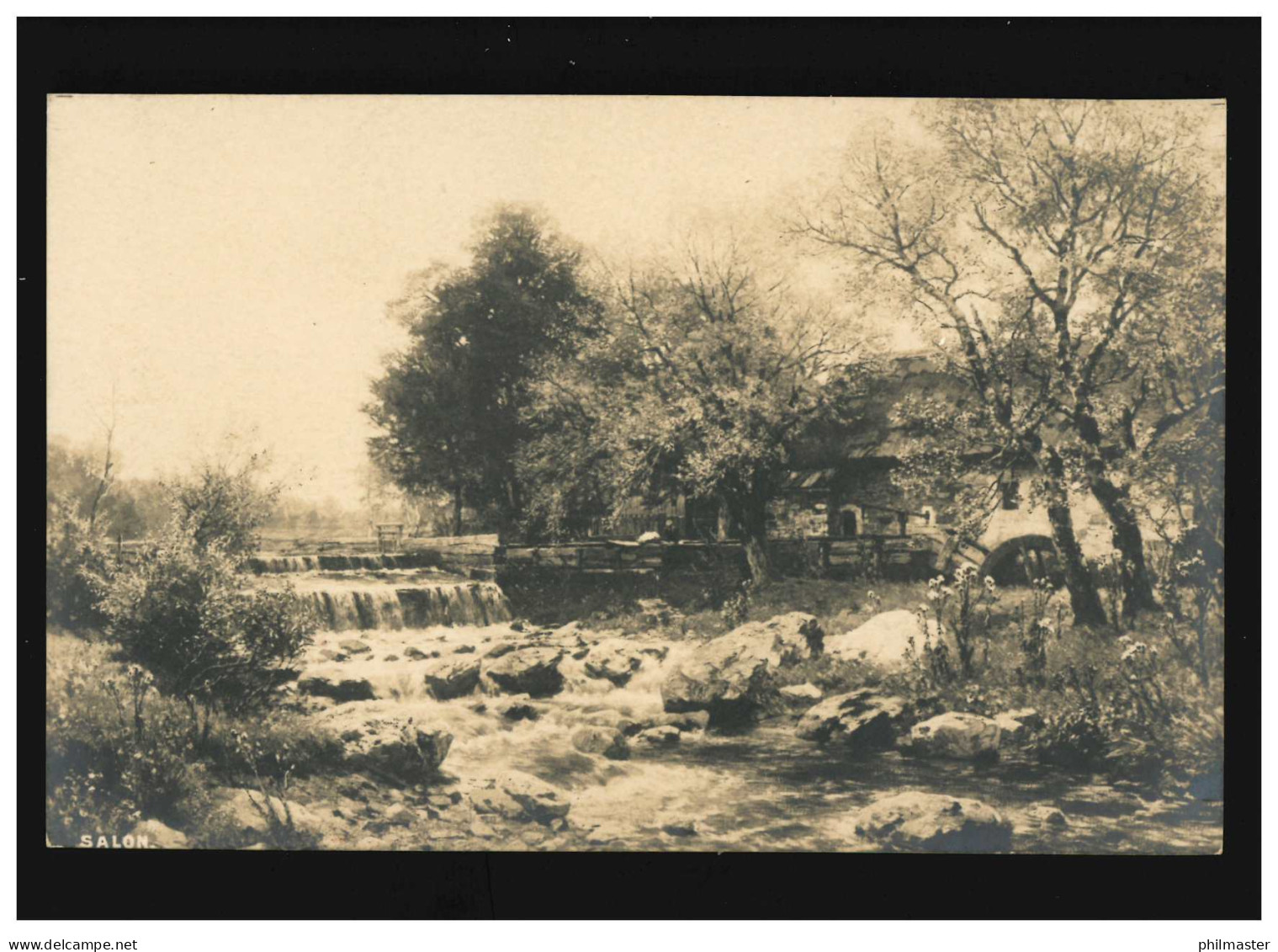 Landwirtschaft Mühle Wasserfall Fluss Fels Bäume Mühlrad Landschaft, Ungebraucht - Otros & Sin Clasificación