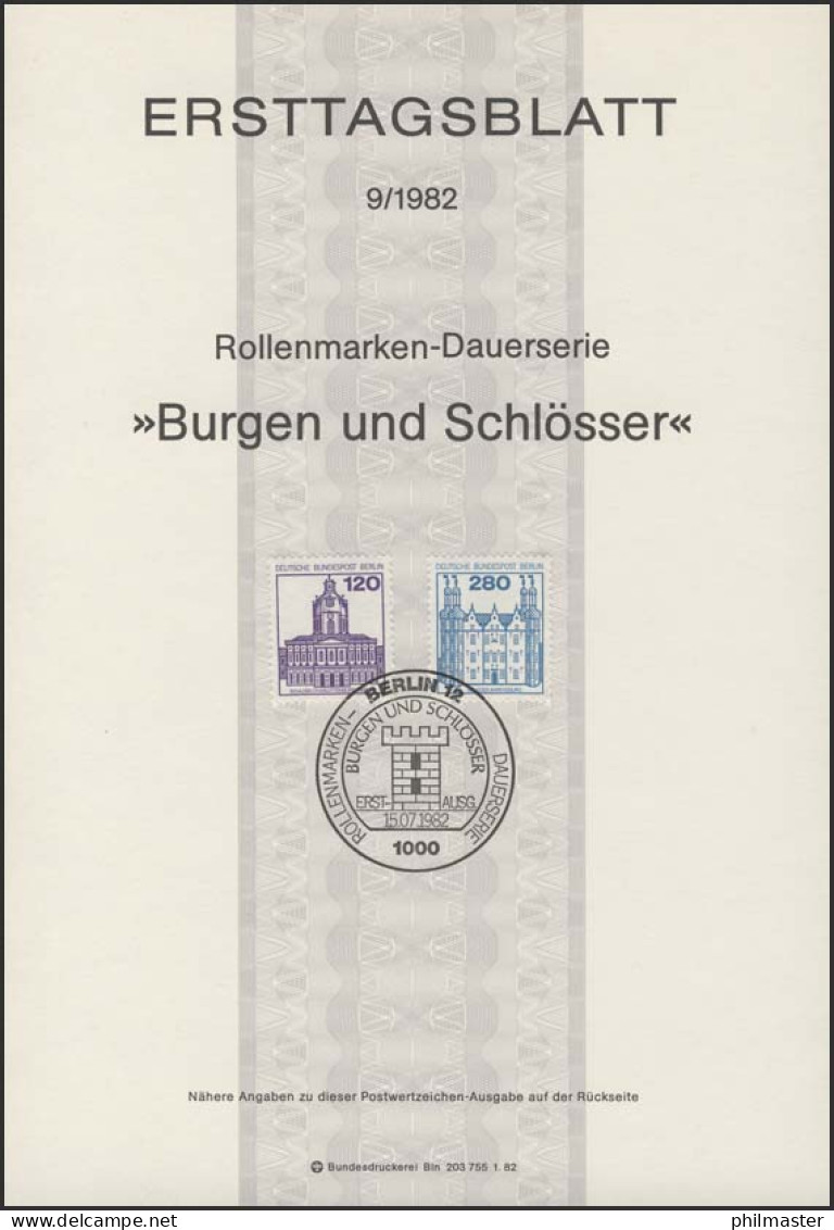 ETB 09/1982 BuS, Charlottenburg, Ahrensburg - 1. Tag - FDC (Ersttagblätter)
