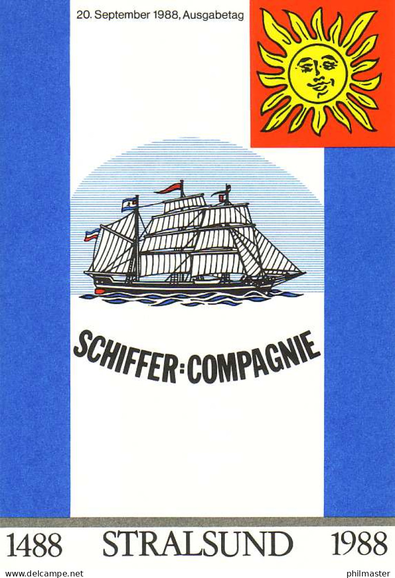 3198-3201 Segelschiffe 1988, Amtliches ETB 2/1988 - Andere & Zonder Classificatie