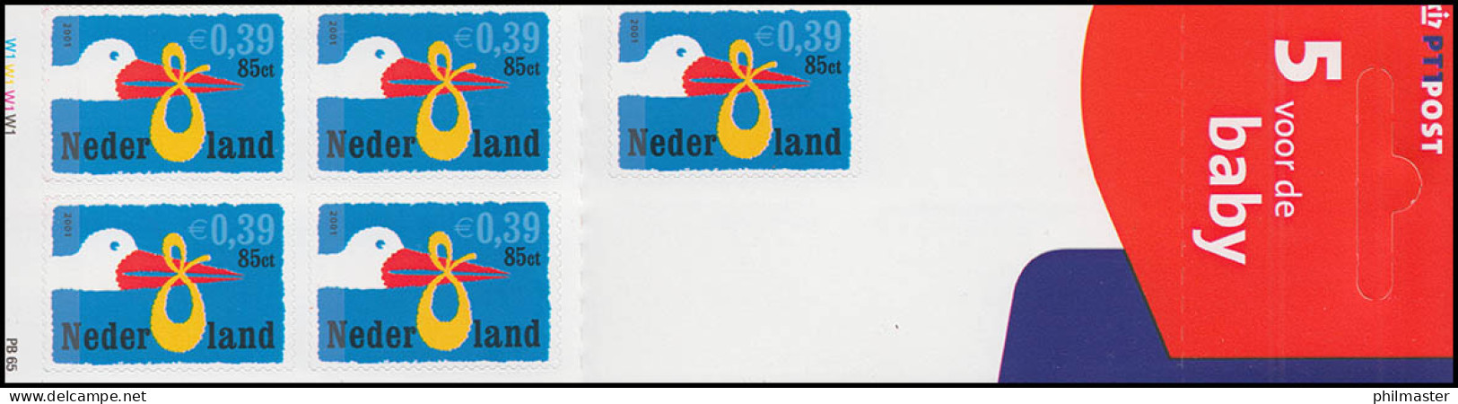Markenheftchen PB 65 2001, Glückwunsch Zur Geburt Mit 5x 1898 Selbstklebend, ** - Postzegelboekjes En Roltandingzegels