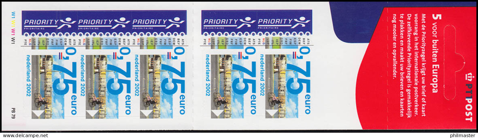 Markenheftchen PB 79 Euro-Einführung 2002 Mit 5x 1979 Selbstklebend, ** - Cuadernillos