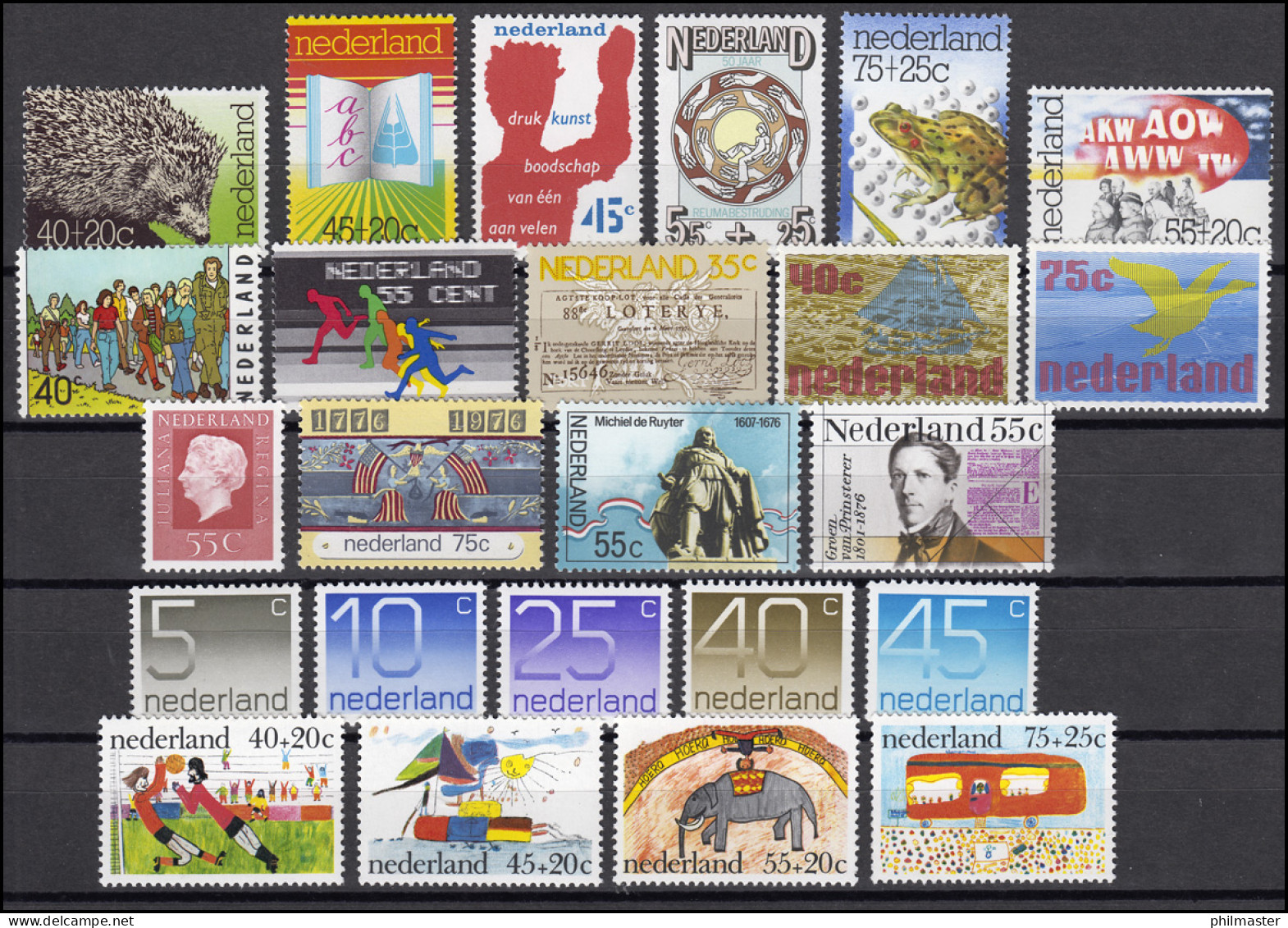 1063-1091 Niederlande-Jahrgang 1976 Komplett Mit Block 15, Postfrisch - Altri & Non Classificati