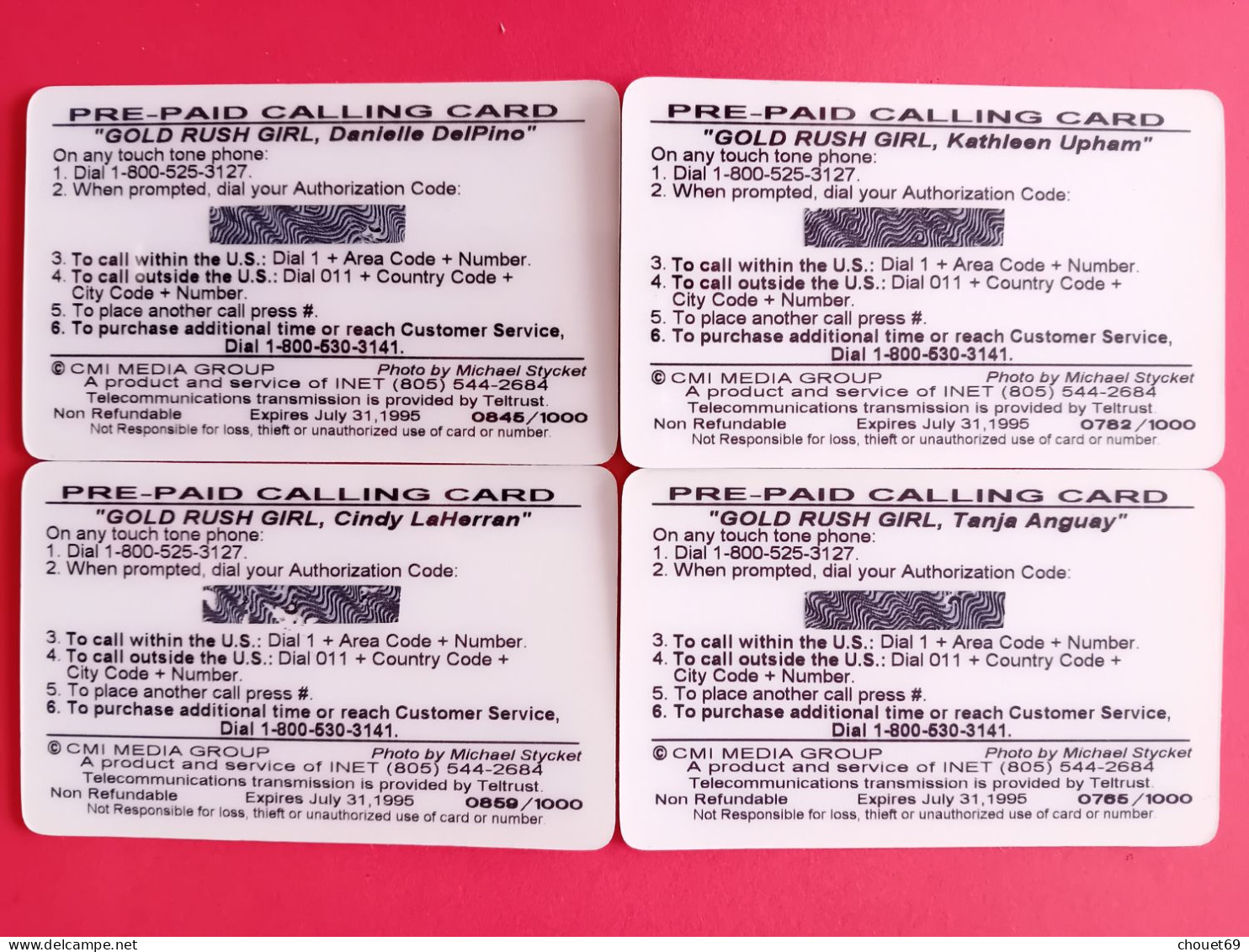 San Francisco Forty Niners Cheerleaders 4 Cards Golden Rush Girl - Original Signature On Card Mint 1000ex (BB0615 - Autres & Non Classés