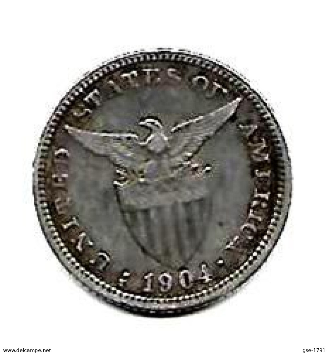PHILIPPINES  US. Administration  20  Centavos  Eagle  KM166  Année 1904s  Ag. 0.900 - Filippine