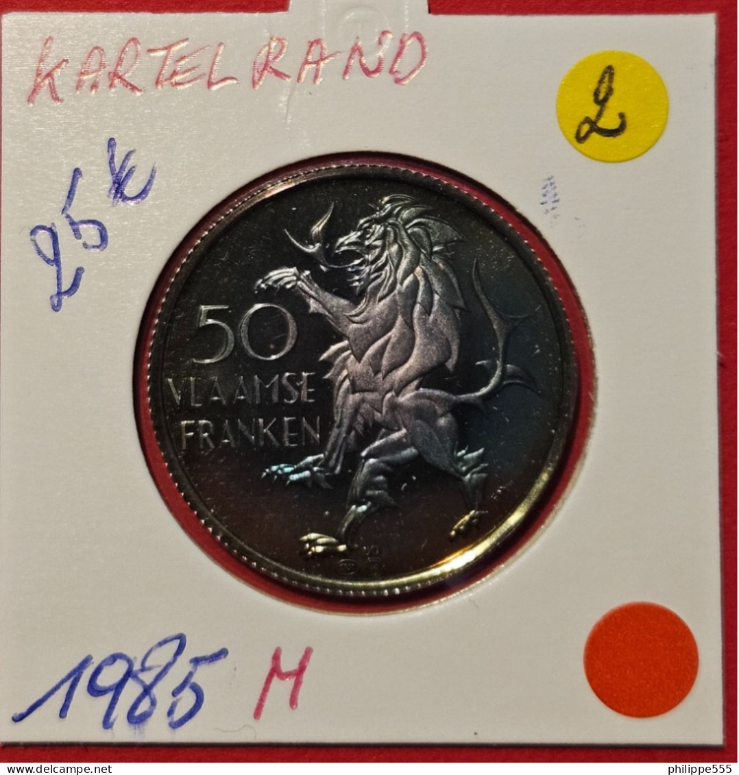 Zilveren 50 Vlaamse Franken 1985 In Medailleslag - Other & Unclassified