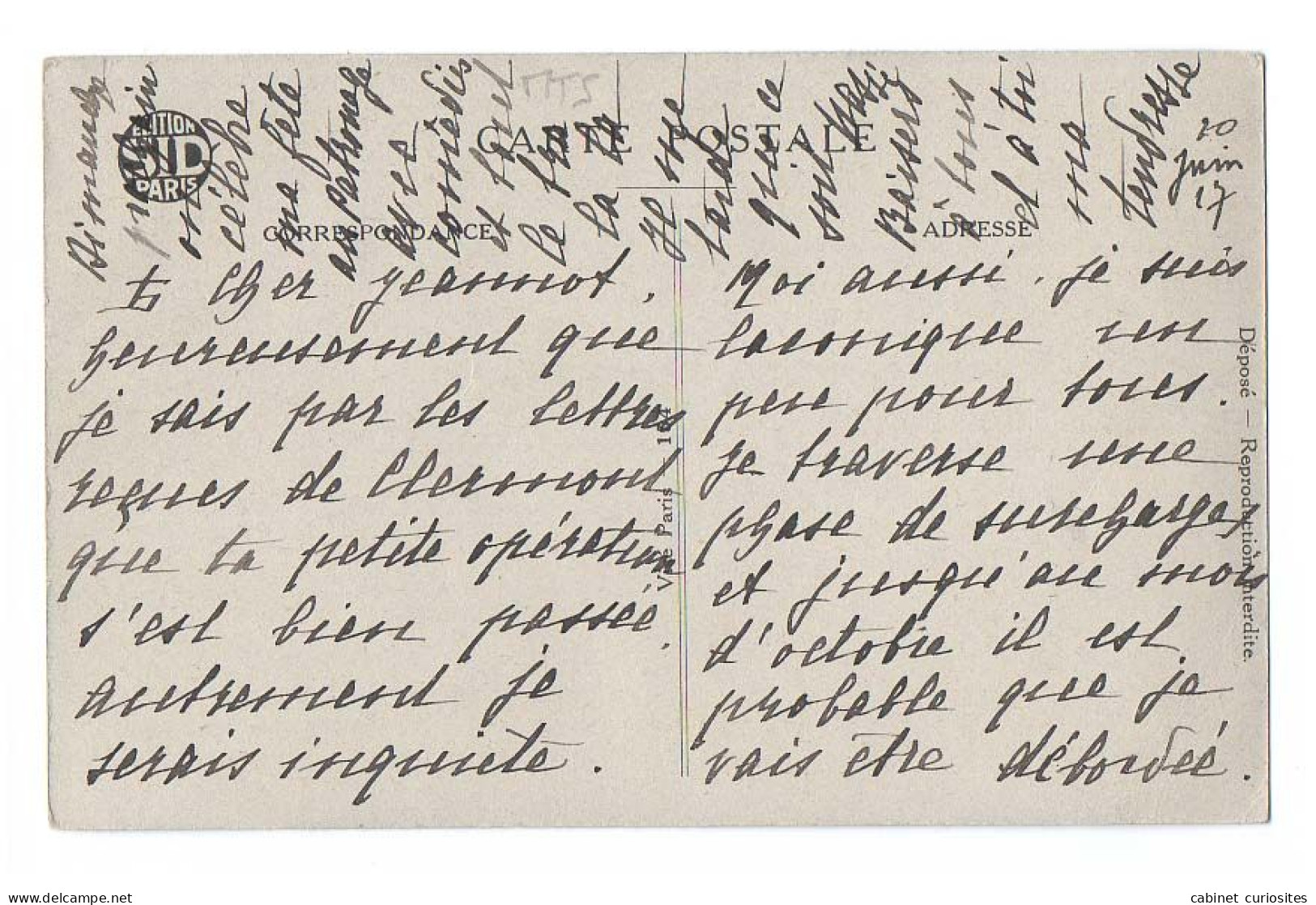 Carte à Enigme Mystère - Cherchez La Marraine ? - Enigma - WWI CPA écrite En Juin 1917 - Poilu Dans Sa Tranchée - Soldat - Mechanical