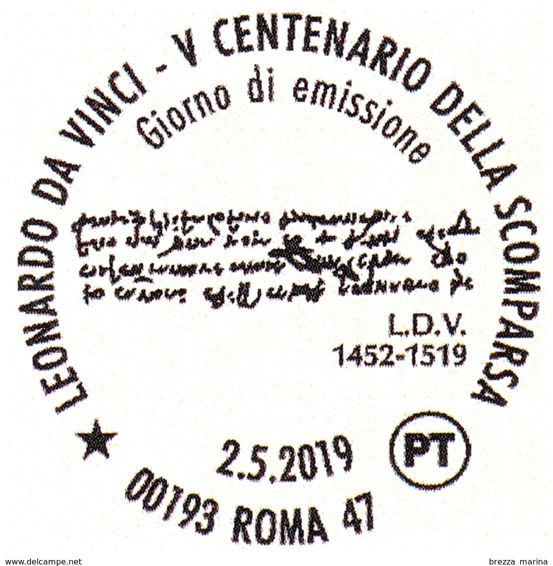 ITALIA - Usato - 2019 - 500 Anni Della Morte Di Leonardo Da Vinci - Ritratto Di Musico - Da BF - B - 2011-20: Usados