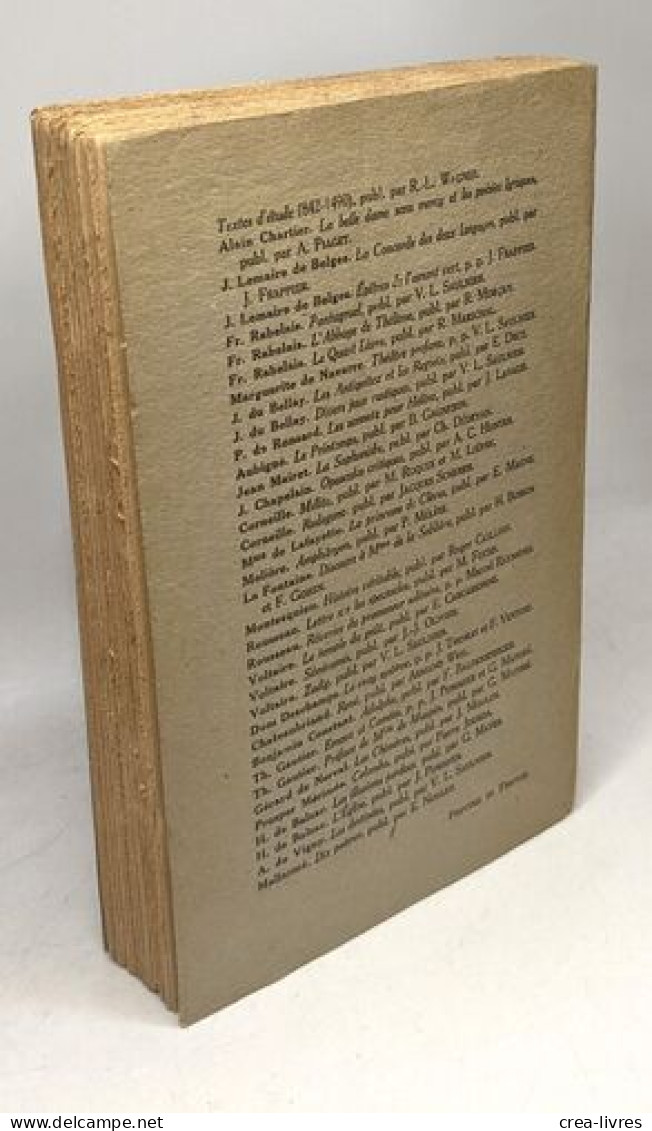 Textes D'Étude (Ancien Et Moyen Francais) / Coll. Textes Littéraires Francais - Other & Unclassified