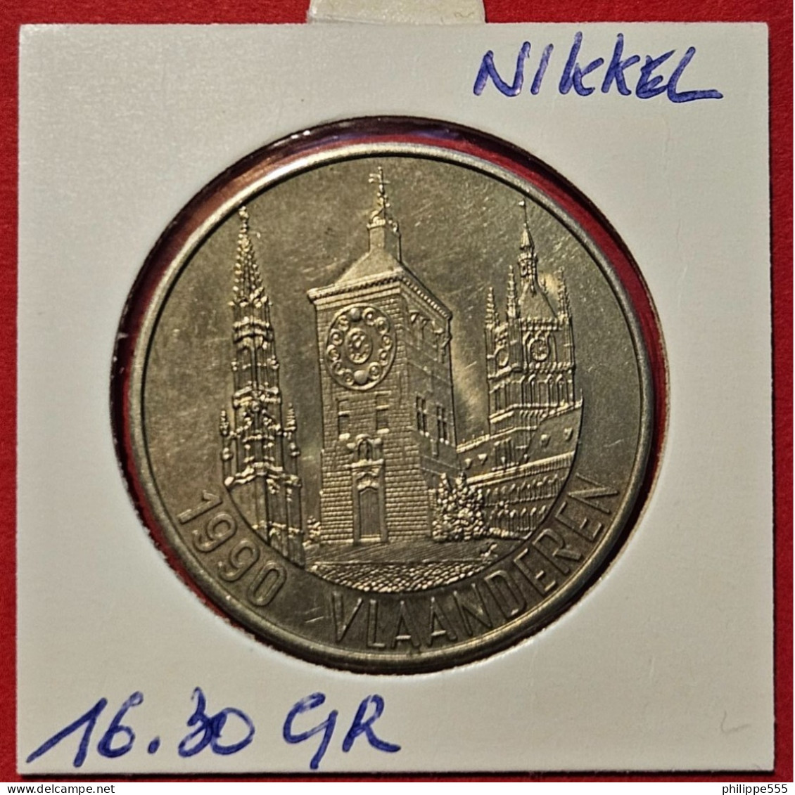 Nikkelen 250 Vlaamse Franken 1990 In Medailleslag - Altri & Non Classificati