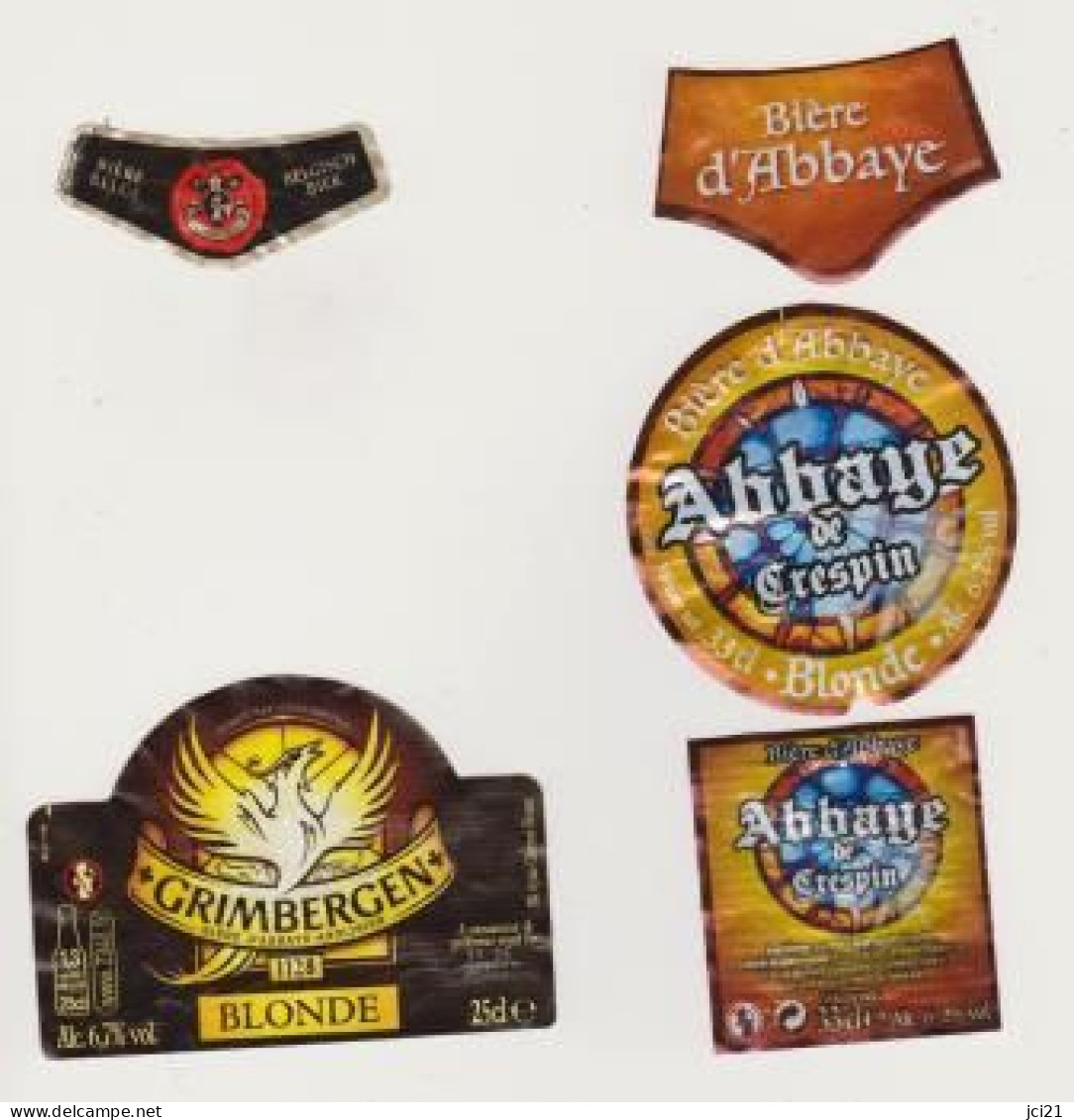 Étiquettes Et Contres étiquettes De Bière D'ABBAYES  (1114)_eb16 - Cerveza