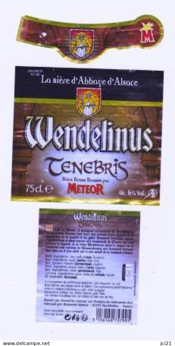 Etiquette, Collerette Et Contre étiquette De Bière D'Abbaye " Wendelinus Tenebris " (658)_Eb224 - Beer