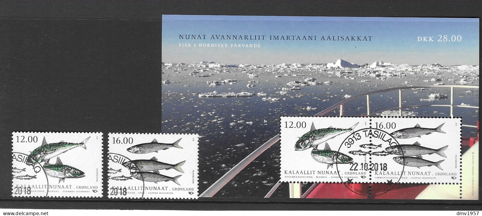 Greenland 2018 CTO Norden. Fish In Nordic Waters Sg 872/3 & MS 874 - Used Stamps