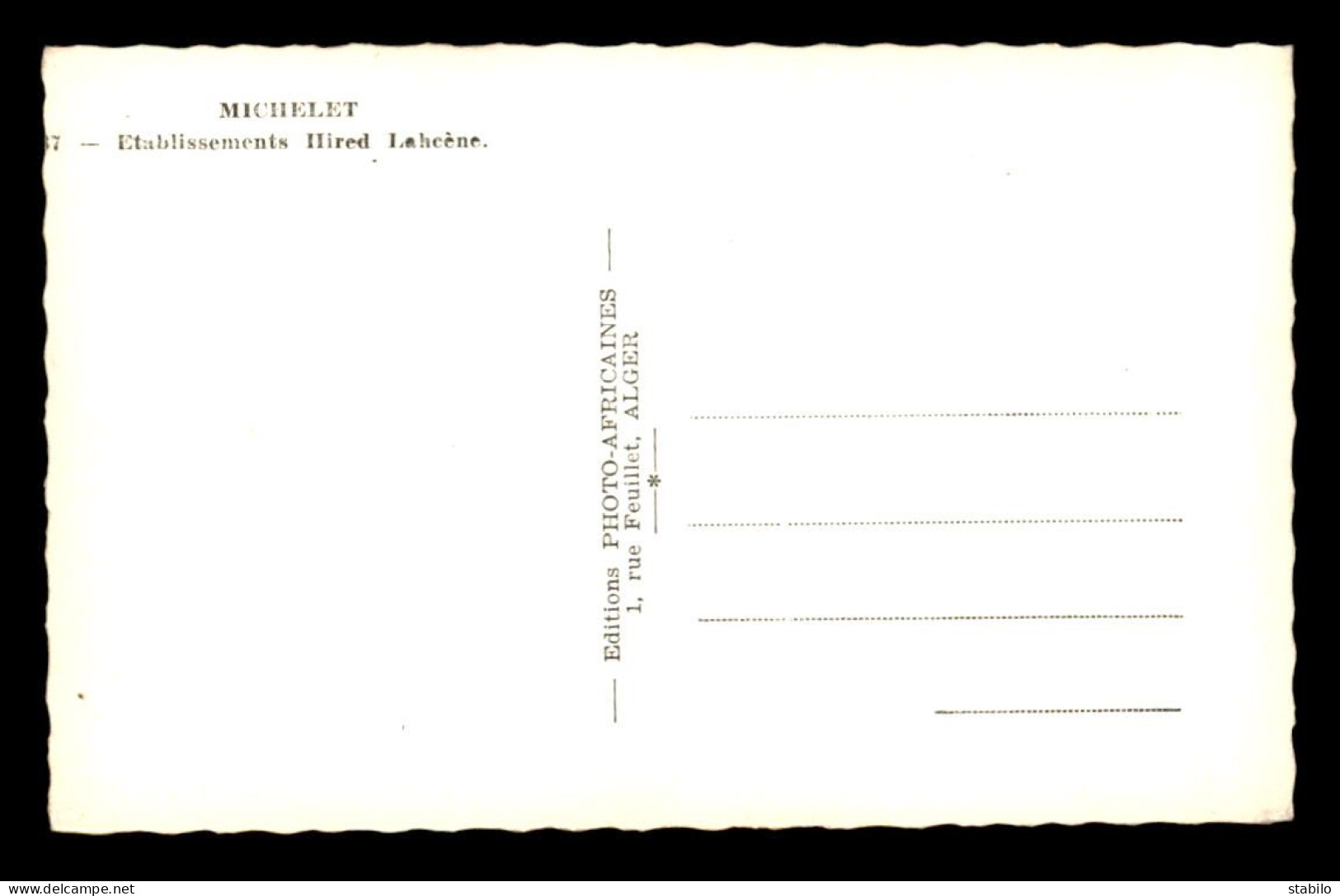 ALGERIE - MICHELET - ETABLISSEMENTS HIRED LAHCENE - Autres & Non Classés