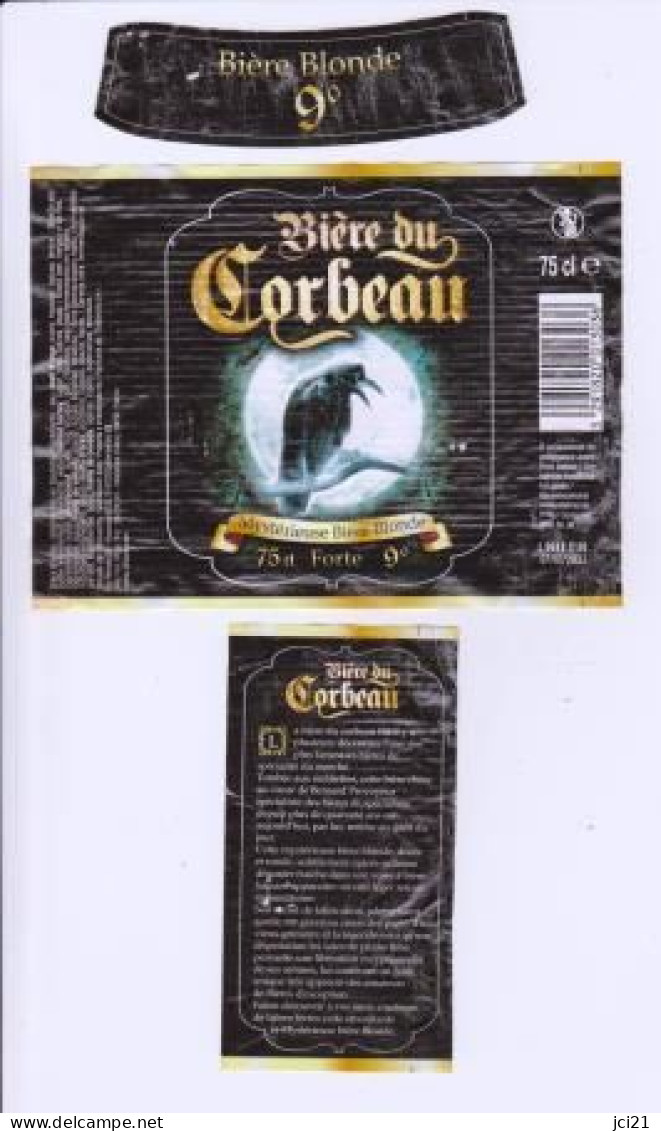 Etiquette, Collerette Et Contre étiquette De Bière " Bière Du Corbeau " (769)_Eb225 - Beer