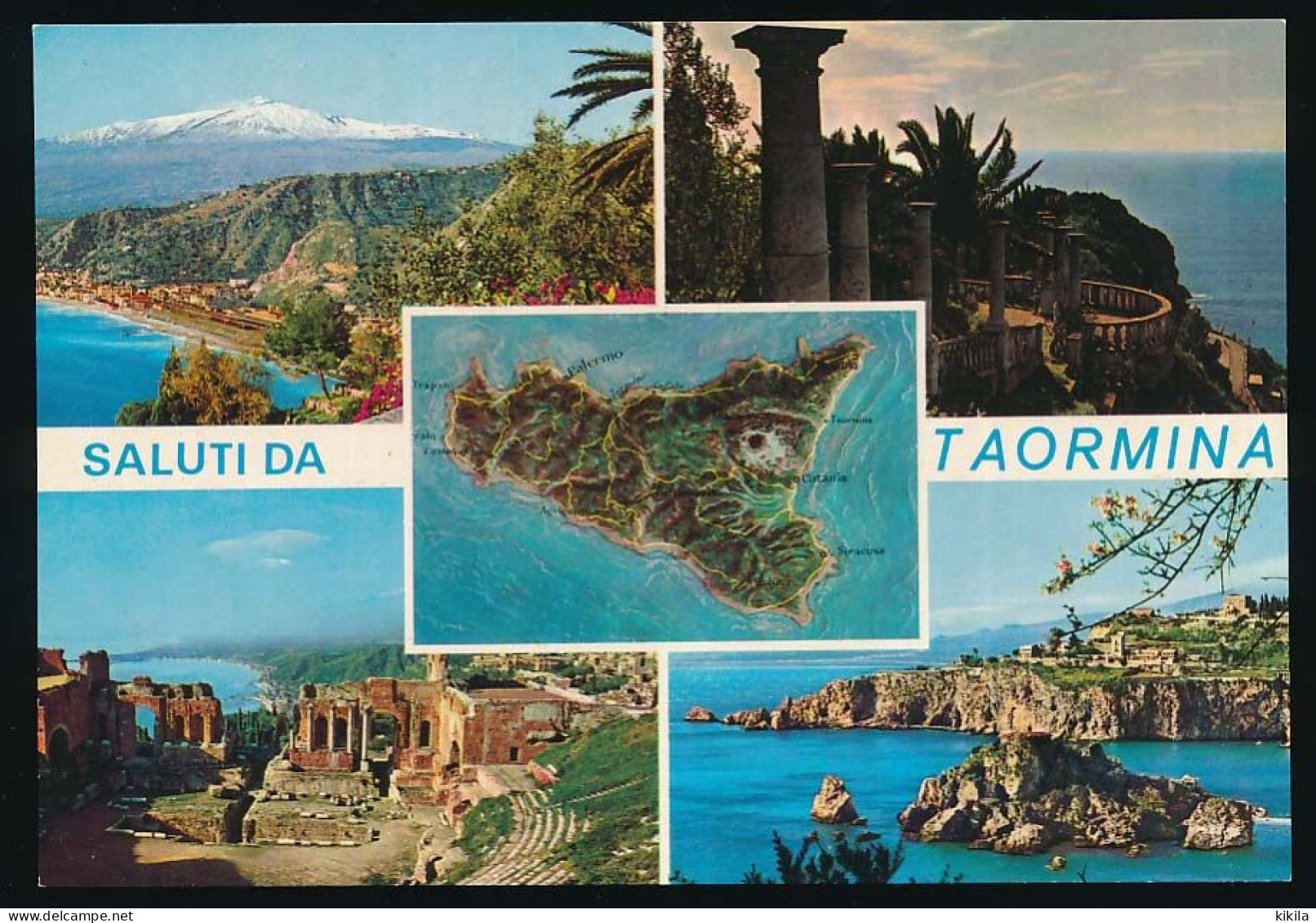 CPSM / CPM 10.5 X 15 Italie (510) Sicilia Sicile Saluti Di TAORMINA - Autres & Non Classés