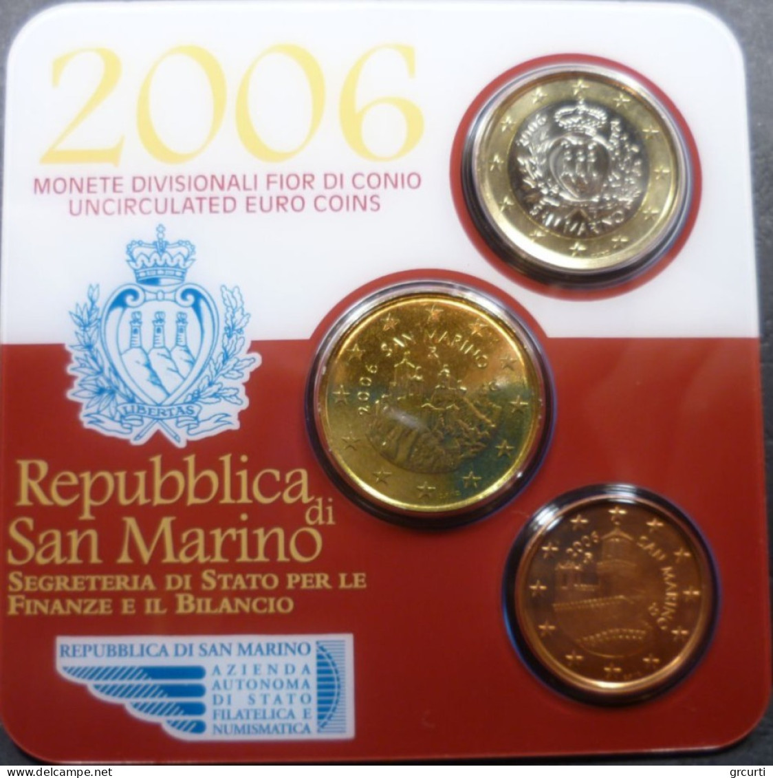 San Marino - 1 Euro + 50 E 5 Centesimi 2006 - Miniserie - San Marino