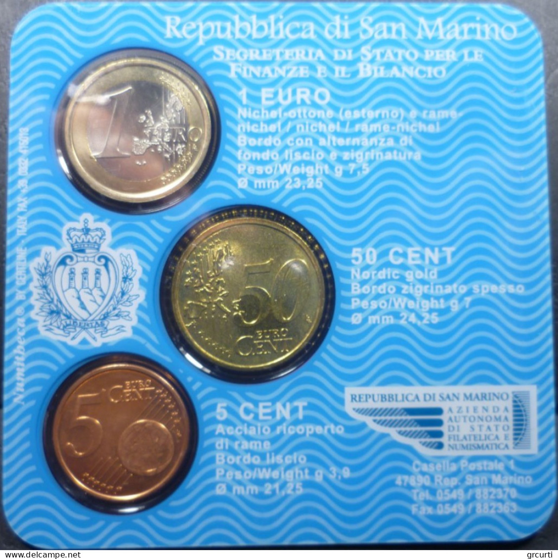 San Marino - 1 Euro + 50 E 5 Centesimi 2006 - Miniserie - San Marino