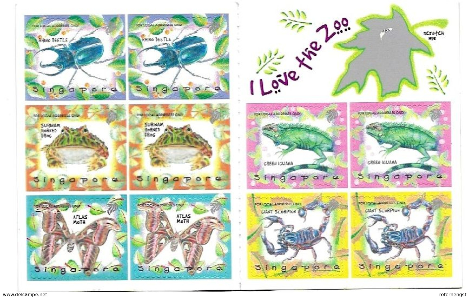 Singapore 2 Booklets Set Mnh ** 1998 Insects And Animals - Singapur (1959-...)