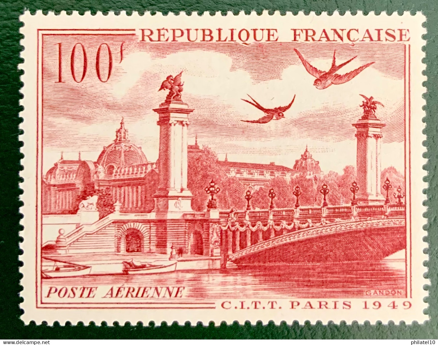 1949 FRANCE N 28 POSTE AERIENNE C.I.T.T. PARIS 1948 - NEUF** - 1927-1959 Mint/hinged