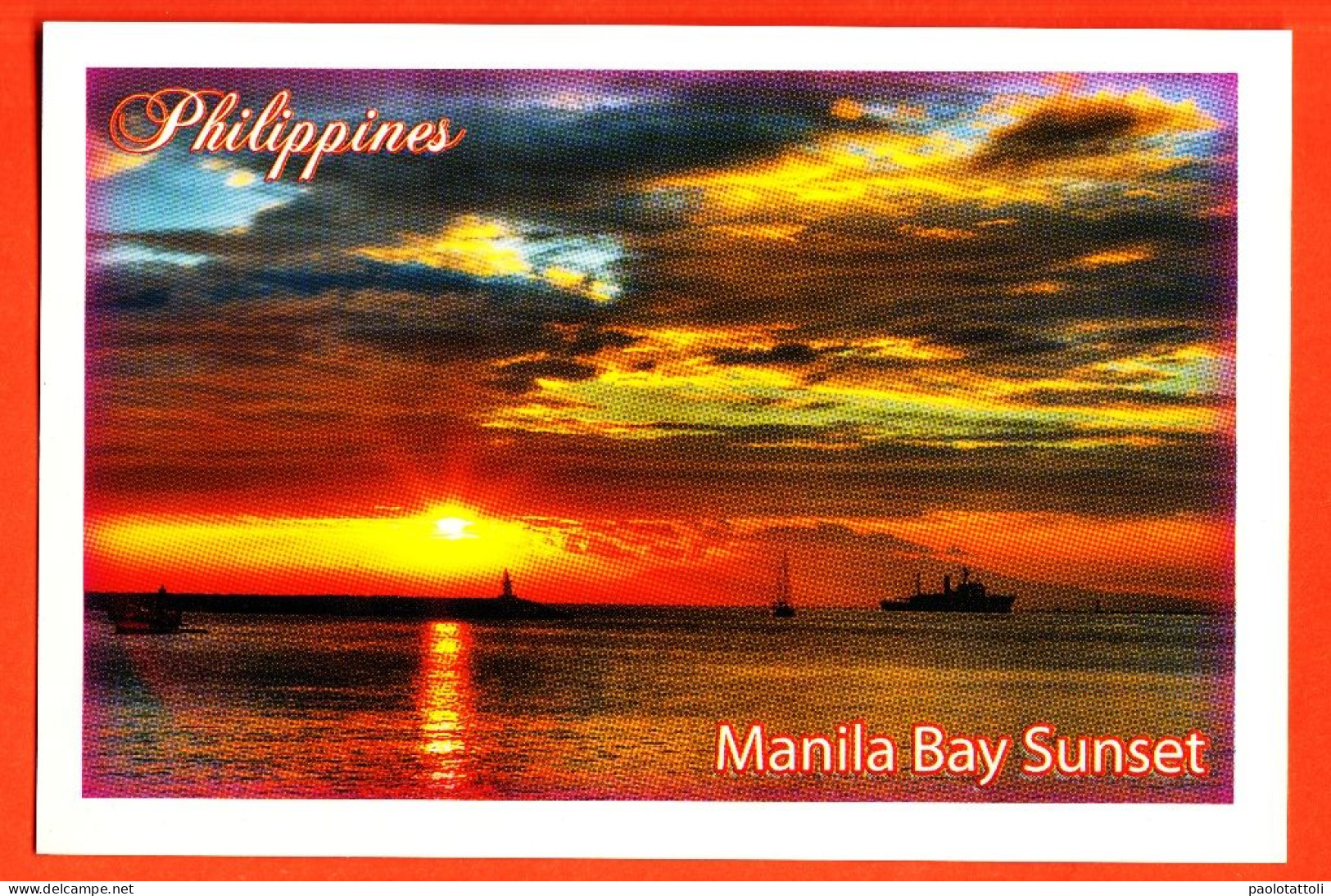 Philippines, Manila Bay Sunset. Standard Size, New. Divided Back. - Filippijnen