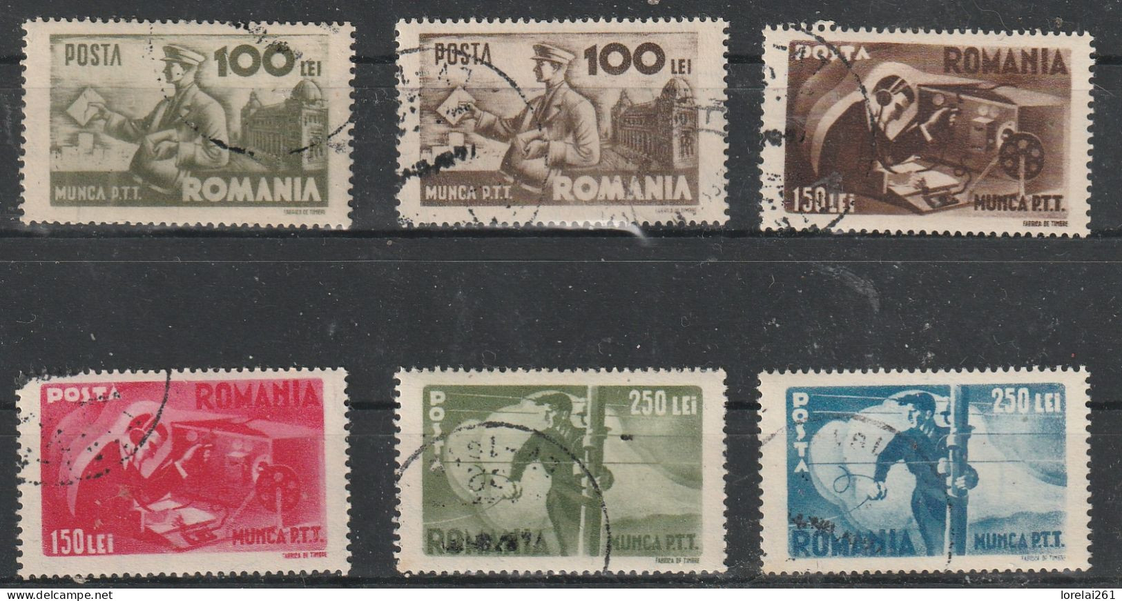 1945 -  Travailler à La Poste Mi No 867/872 - Used Stamps