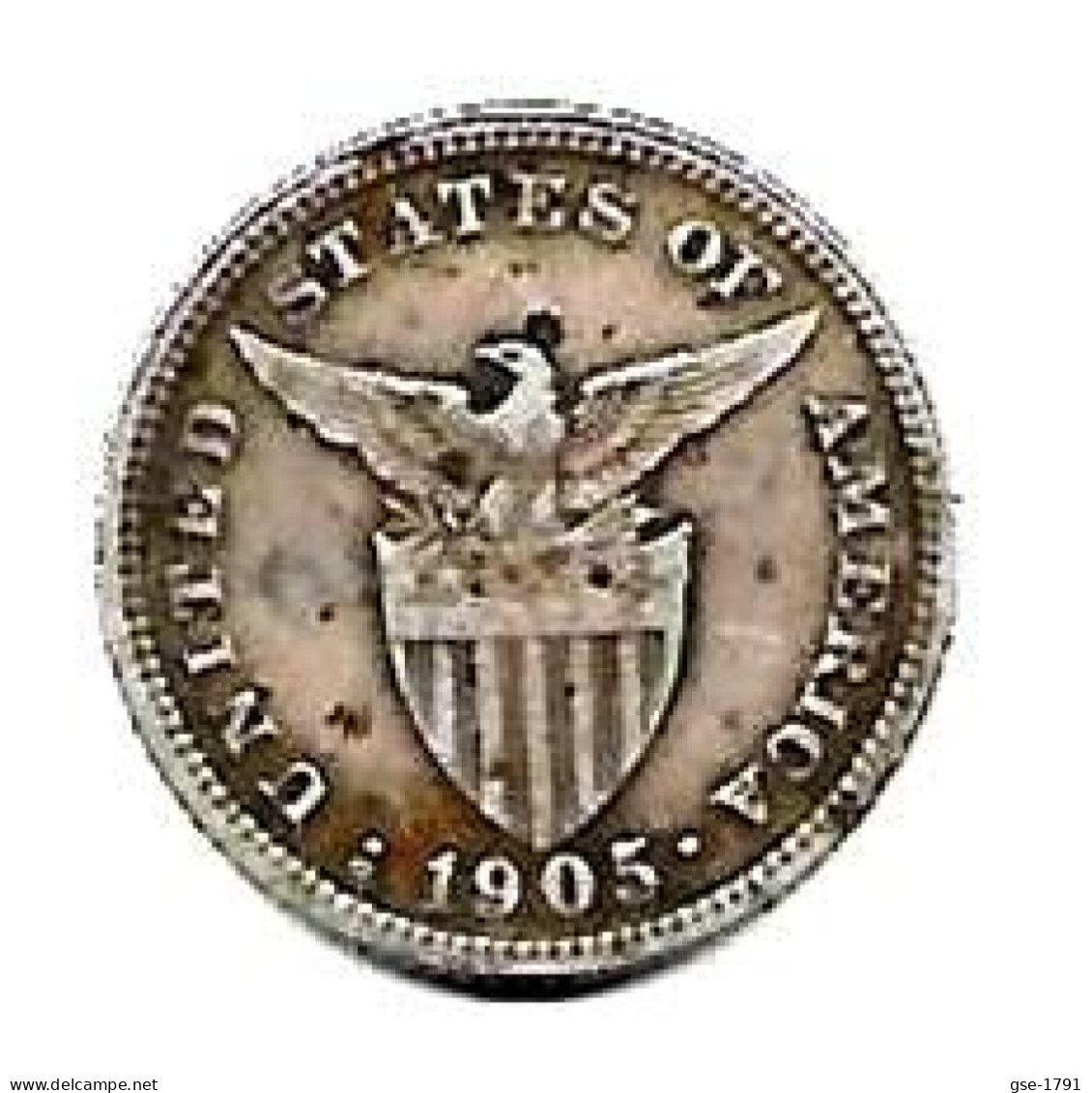 PHILIPPINES  US. Administration  20  Centavos  Eagle  KM166  Année 1905s  Ag. 0.900 - Filipinas