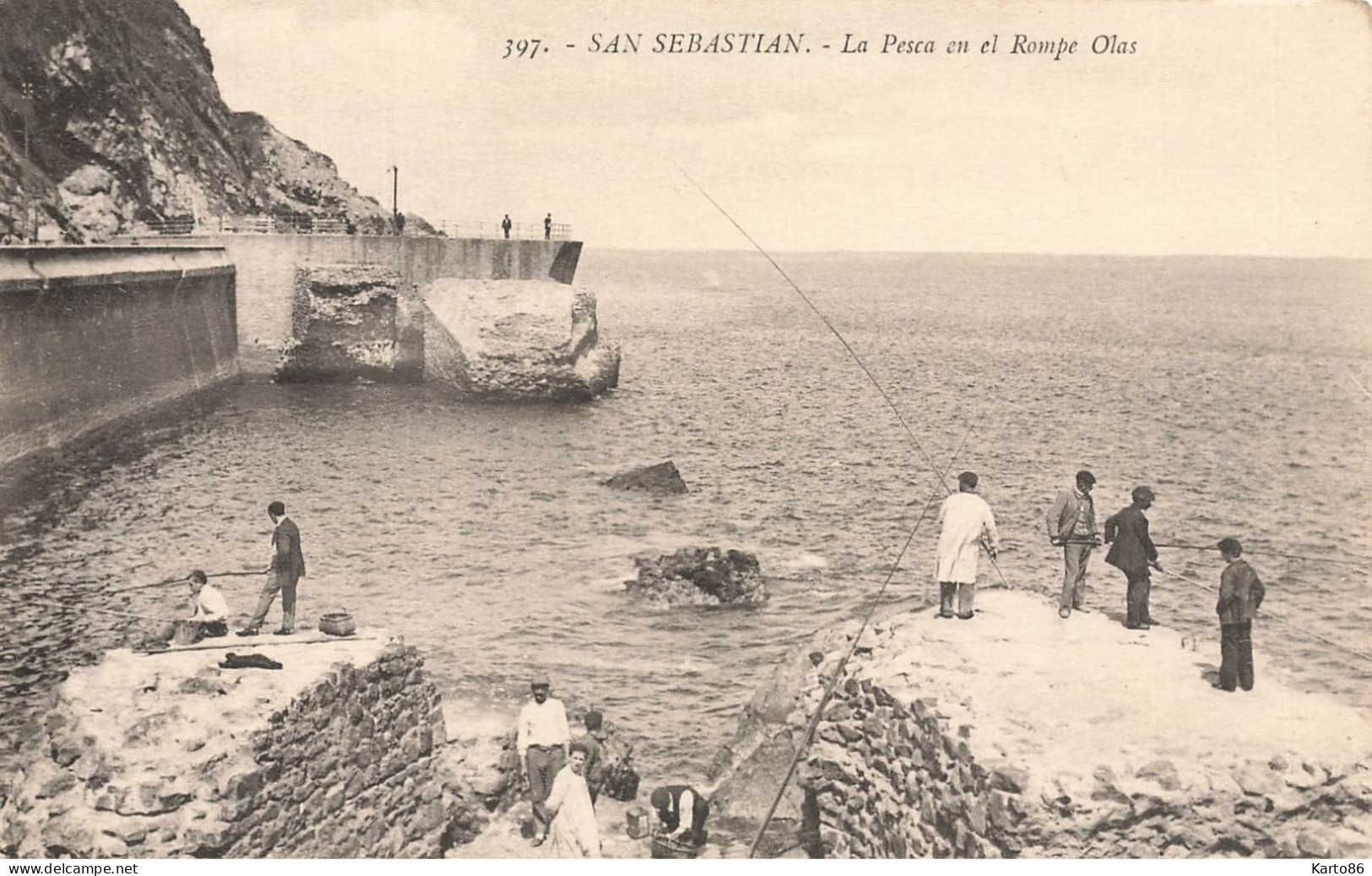 San Sebastian * La Pesca En El Rompe Olas * Pêche à La Ligne Pêcheurs * Guipuzcoa Espana - Guipúzcoa (San Sebastián)