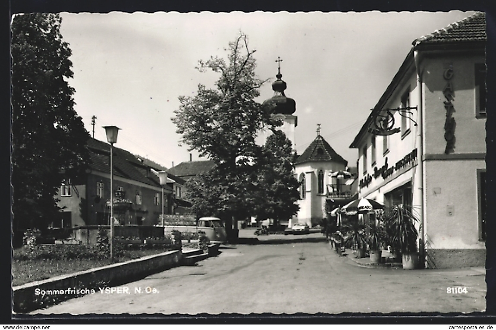 AK Ysper, Strassenpartie Mit Kirche, VW Bulli  - Altri & Non Classificati