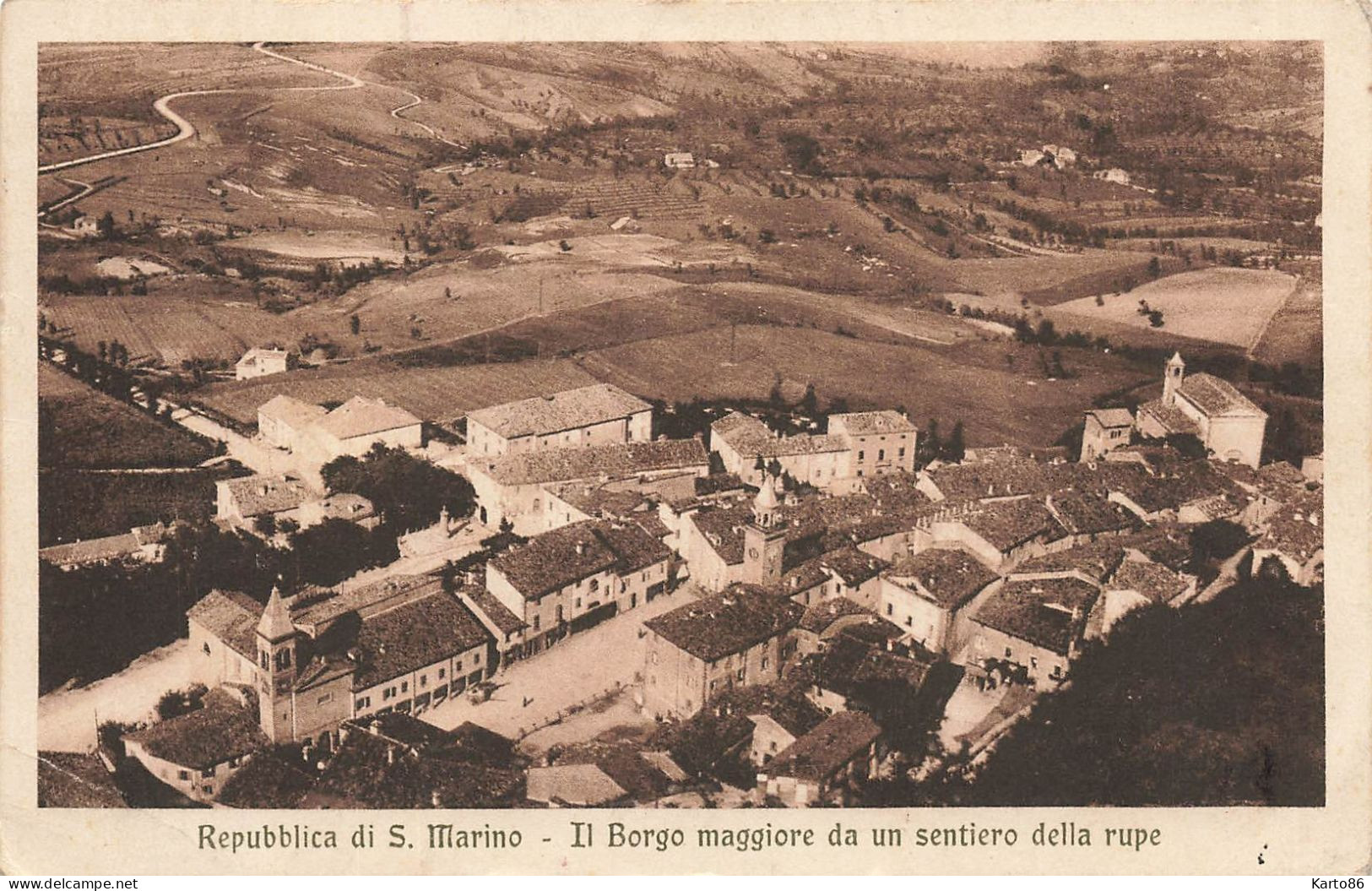 Repubblica Di San Marino ( Saint Marin ) * Il Borgo Maggiore Da Un Sentiero Della Rupe * Italia - San Marino
