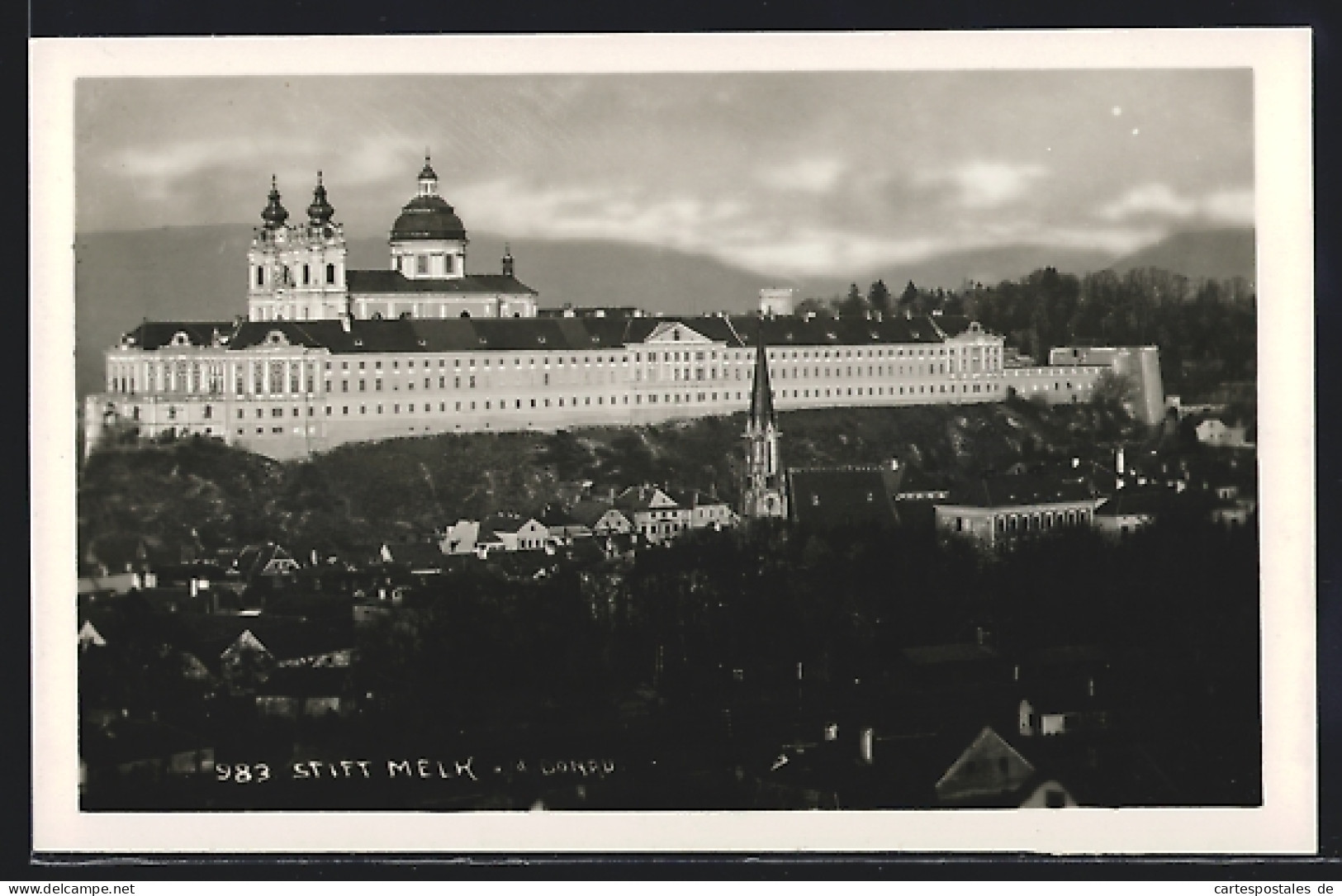 AK Melk A. D. Donau, Ortsansicht Mit Blick Aufs Stift  - Other & Unclassified