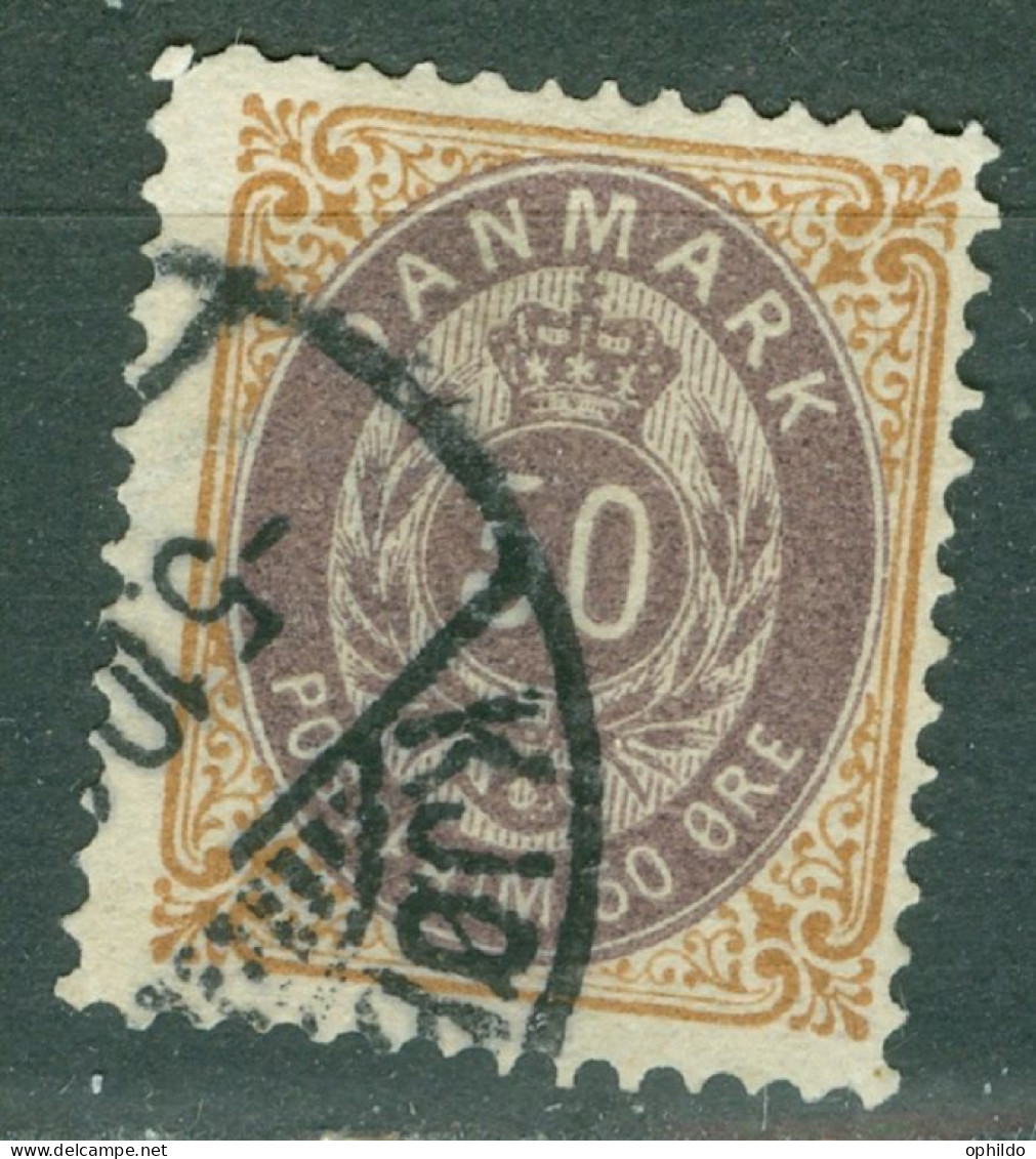 Danemark   Yvert  28     Ou Michel  30 IIYAc   Ob  B/TB       Dent 14 Par 13.50   - Usati