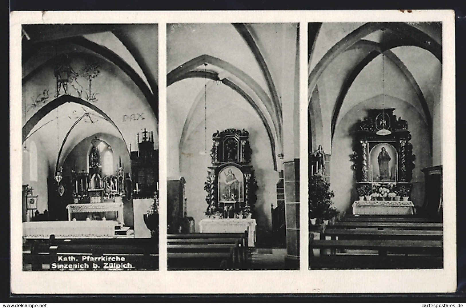 AK Sinzenich B. Zülpich, Innenansicht Kath. Pfarrkirche  - Zülpich