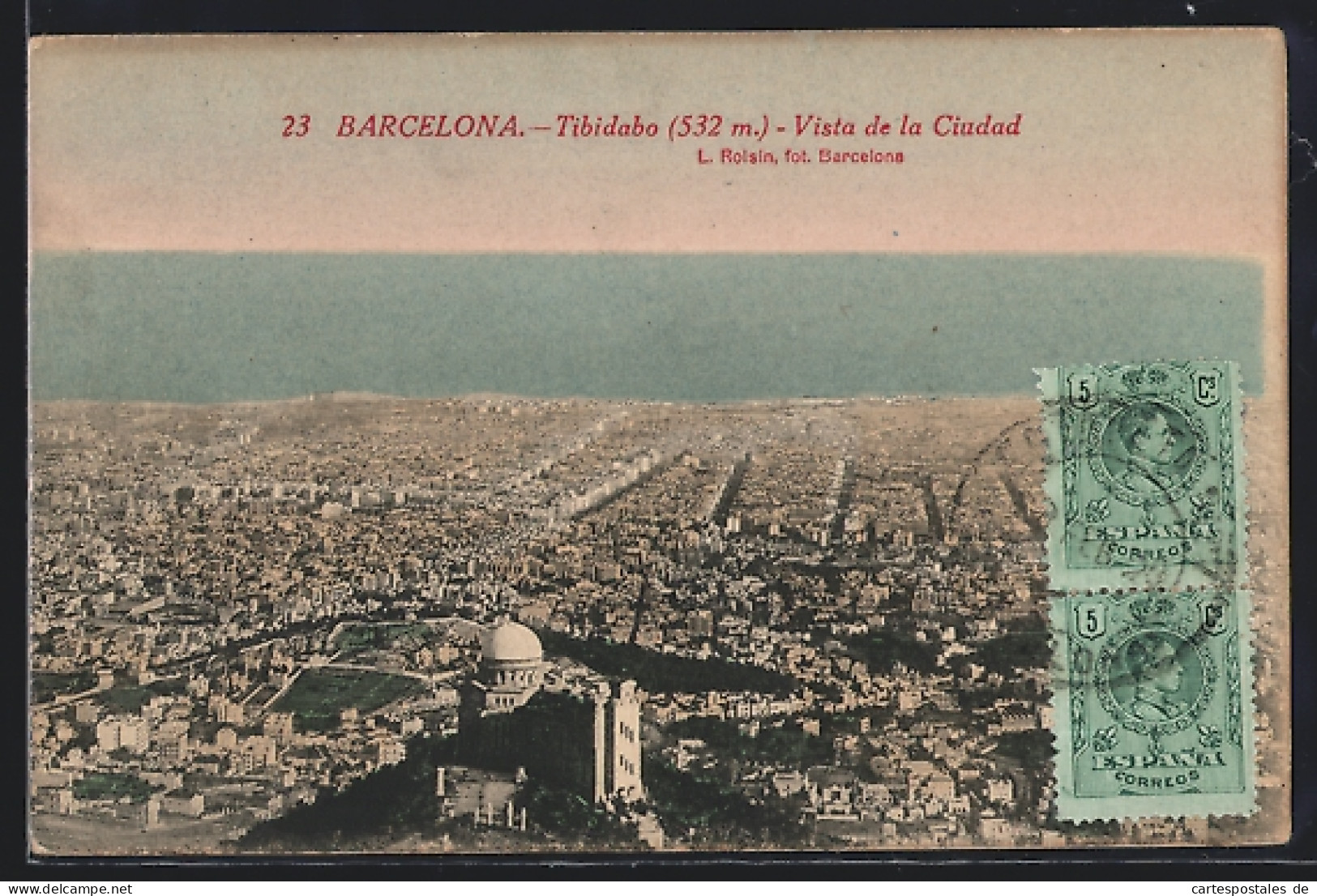 Postal Barcelona, Tibidabo, Vista De La Ciudad  - Barcelona