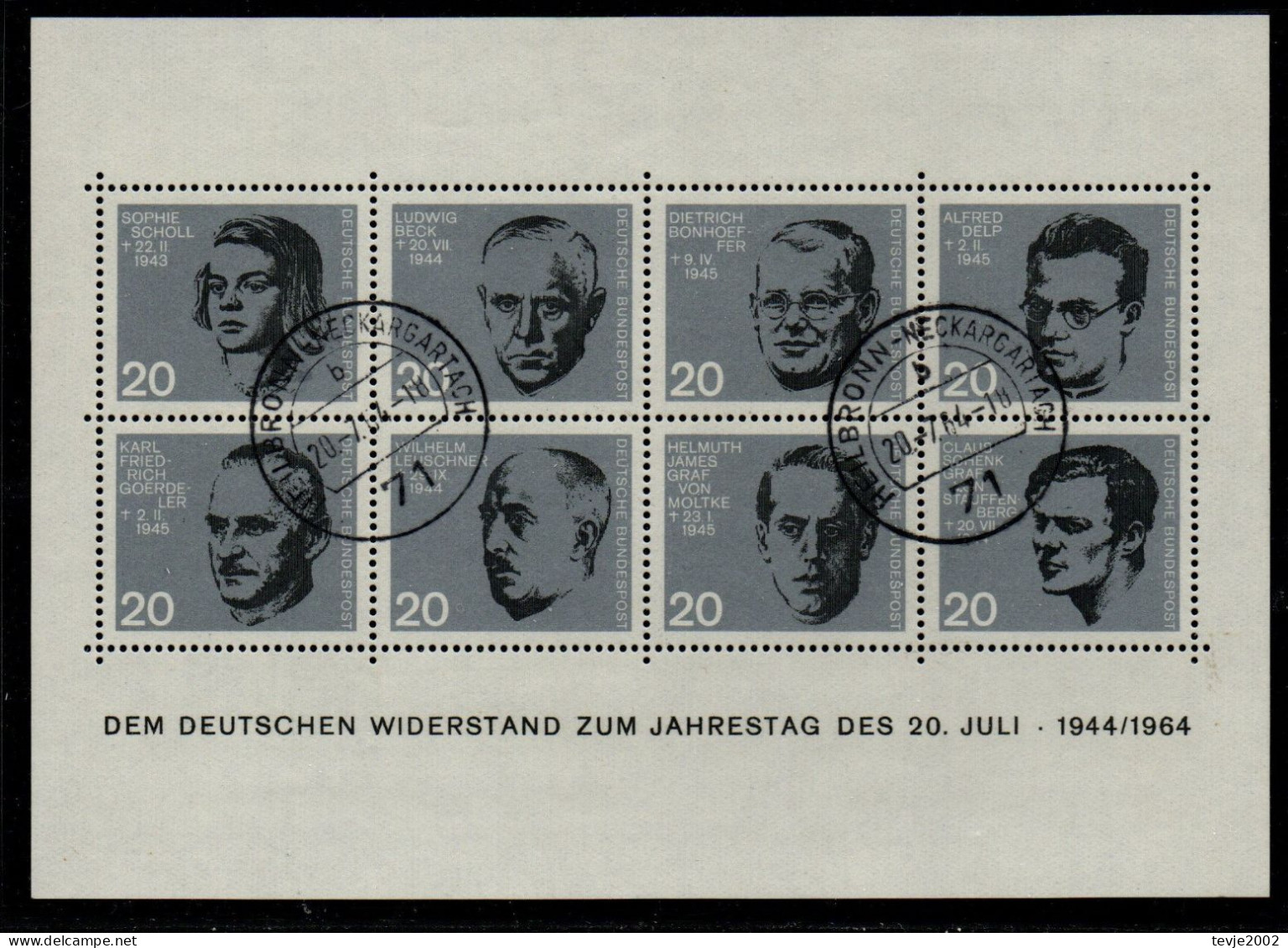 Bund 1964 - Mi.Nr. Block 3 - Gestempelt Used - Tagesstempel Vom Ersttag HEILBRONN - 1959-1980