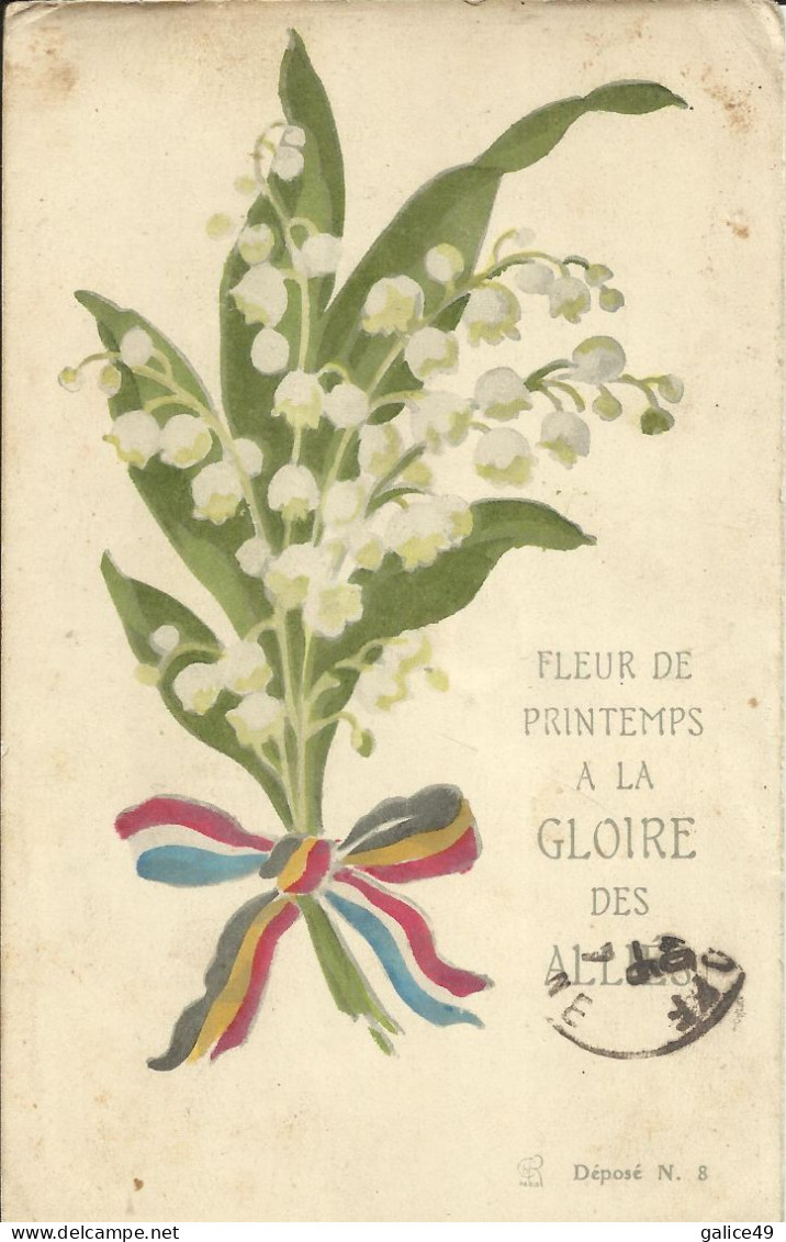 6657 CPA Patriotique - Bouquet De Muguet à La Gloire Des Alliers - Patrióticos
