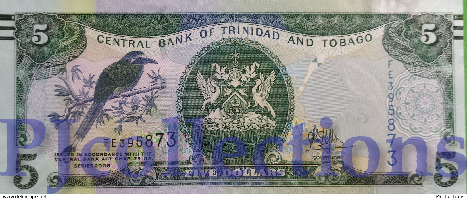 TRINIDAD & TOBAGO 5 DOLLARS 2006 PICK 47c UNC - Trindad & Tobago