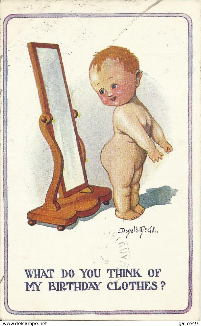 1076 CPA Bébé Narcissique ( Narcissisme ) Devant La Glace - Illustrateur Donald Mc Gill - Cartes Humoristiques