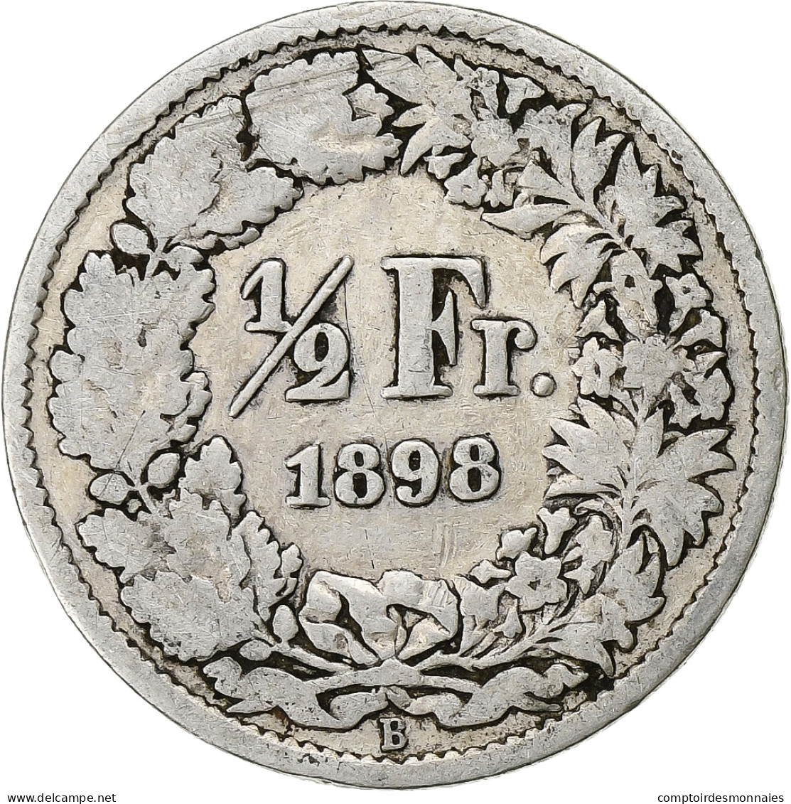 Monnaie, Suisse, 1/2 Franc, 1898, Bern, TB, Argent, KM:23 - Otros & Sin Clasificación