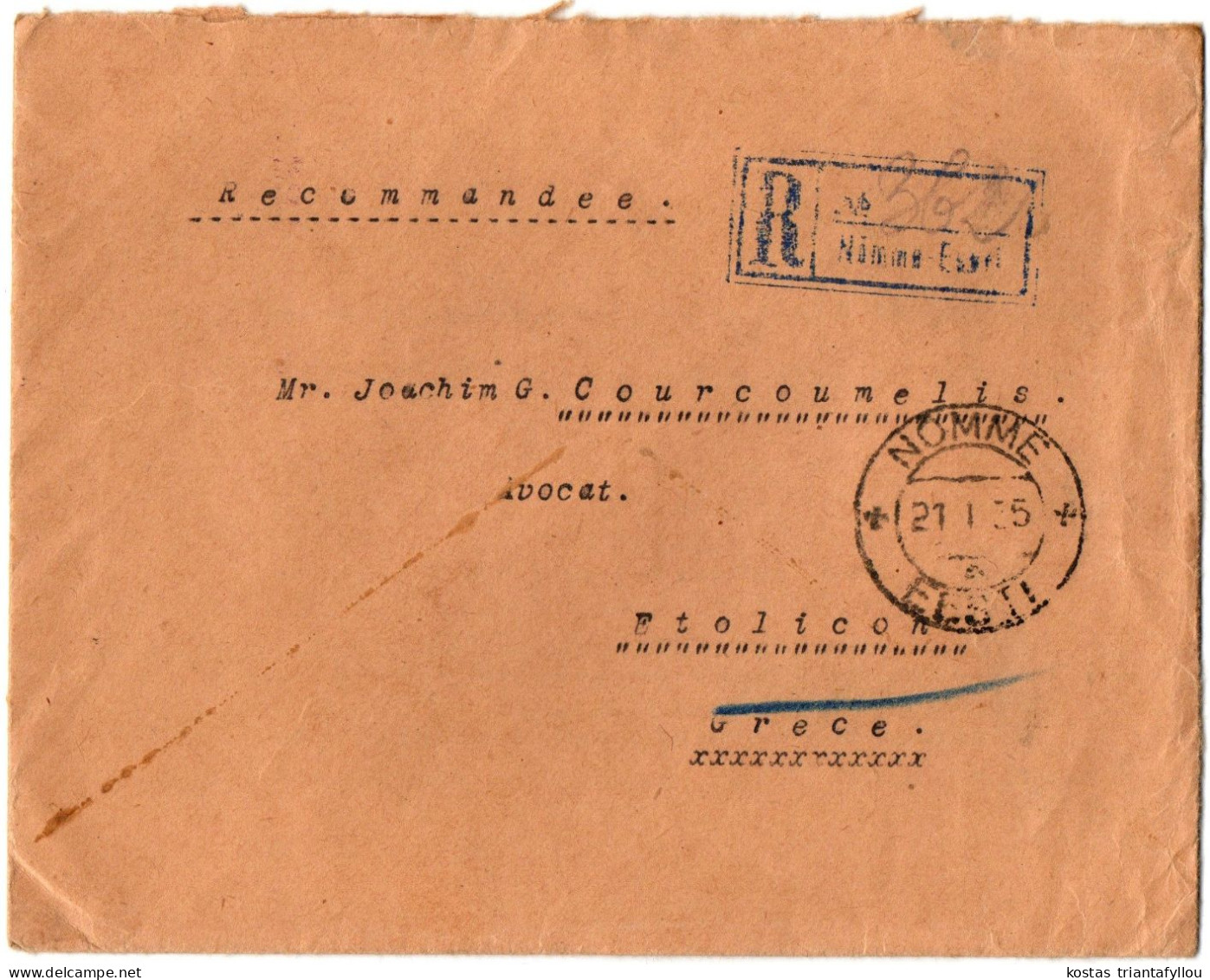 1,44 ESTONIA, 1935, COVER TO GREECE - Estonie
