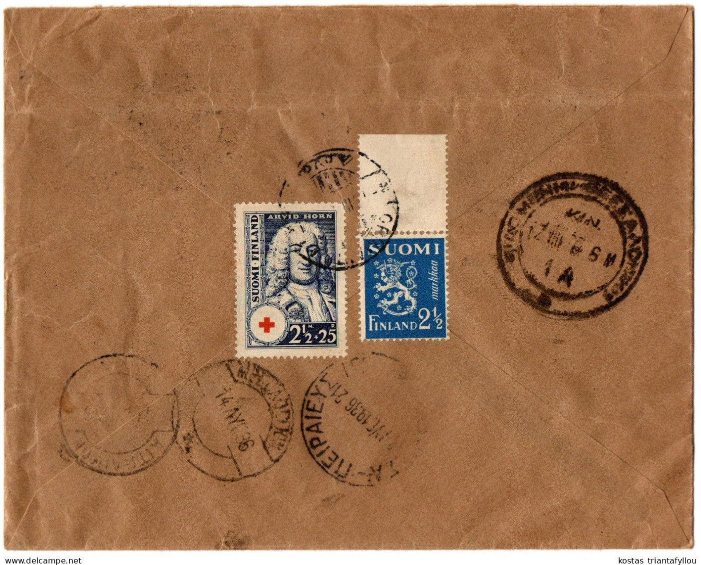 1,45 FINLAND, 1936, COVER TO GREECE - Covers & Documents