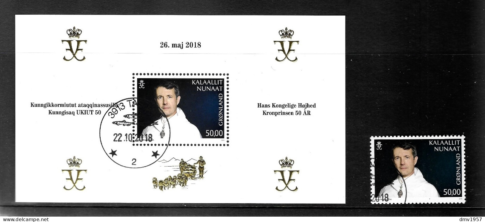 Greenland 2018 CTO 50th Birth Anniv Of Frederik Crown Prince Of Denmark - Used Stamps