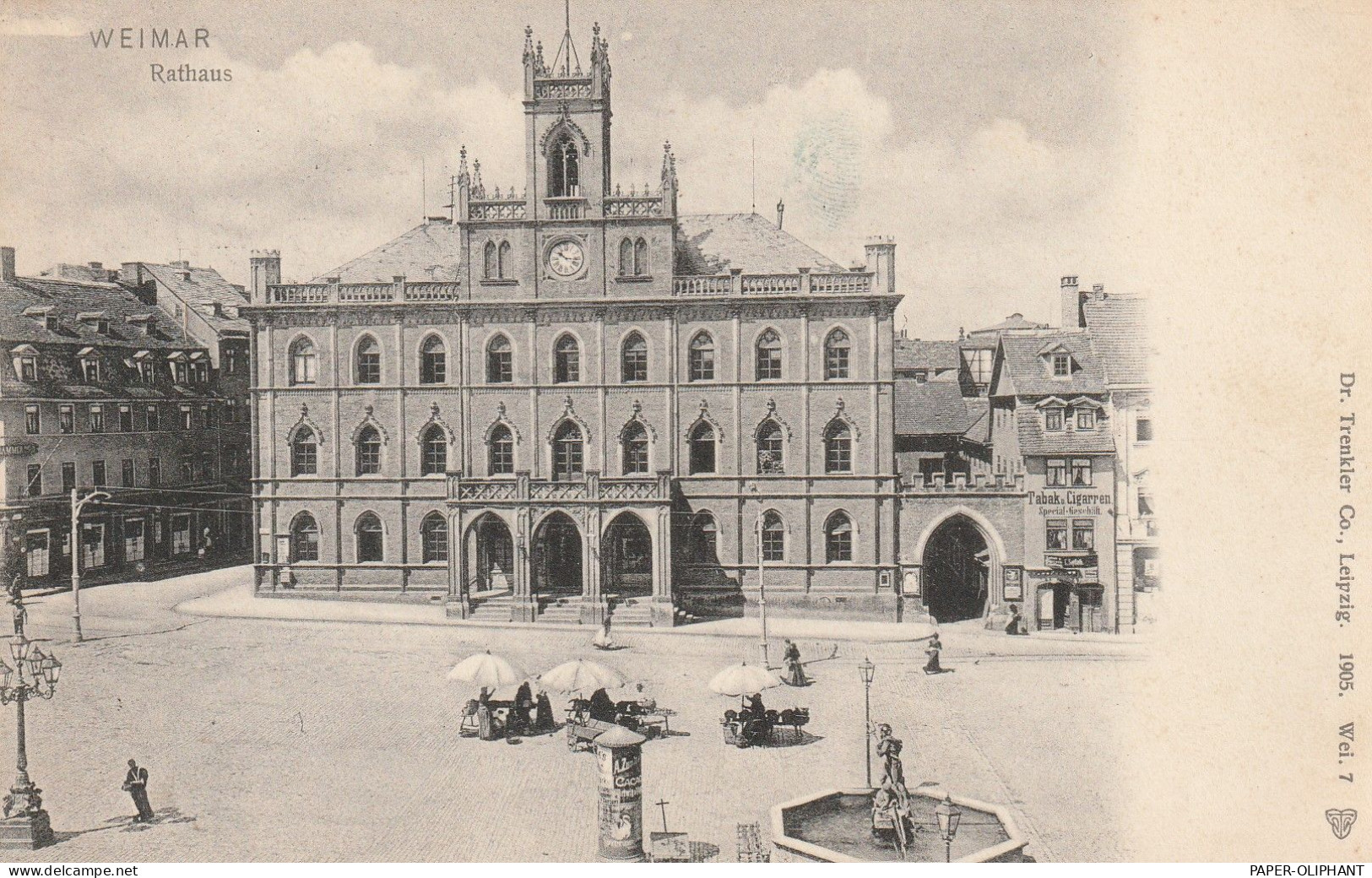 0-5300 WEIMAR, Kleiner Wochenmarkt Vor Dem Rathaus, Litfaßsäule, 1905, Trenkler - Weimar