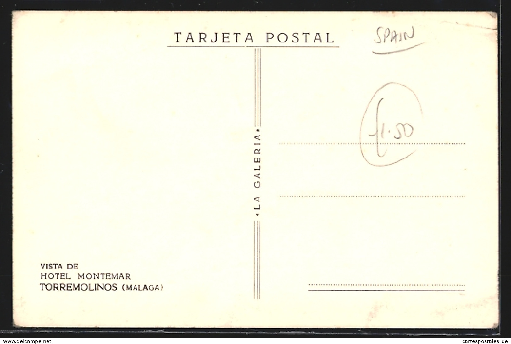 Postal Malaga, Torremolinos, Hotel Montemar  - Málaga