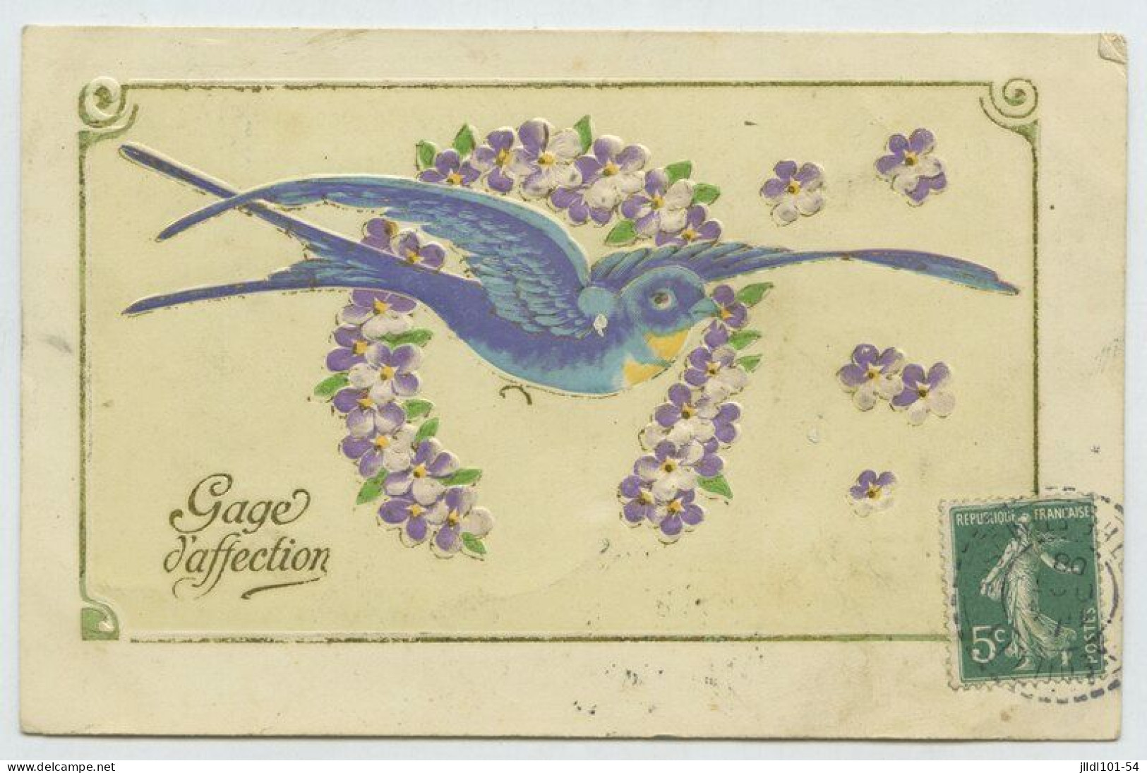 Lot 20 Cartes Gauffrées Fantaisie, Thème Affection Et Amitié (lt9) - Collections & Lots