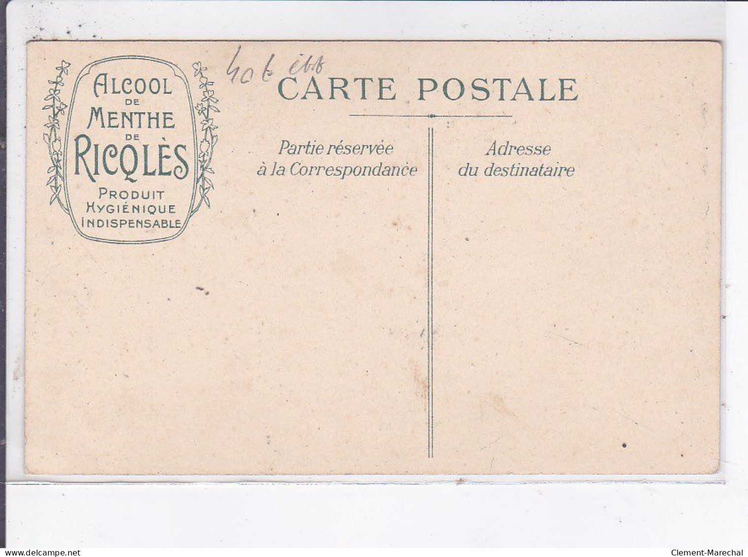 PUBLICITE : Benjamin RABIER - Alcool De Menthe Ricqles - état - Werbepostkarten