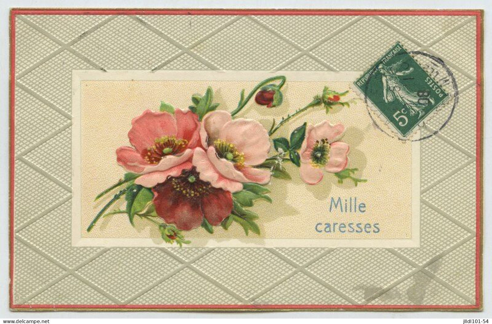 Lot 10 Cartes Gauffrées Fantaisie, Thème Fleurs (lt9) - Collezioni E Lotti