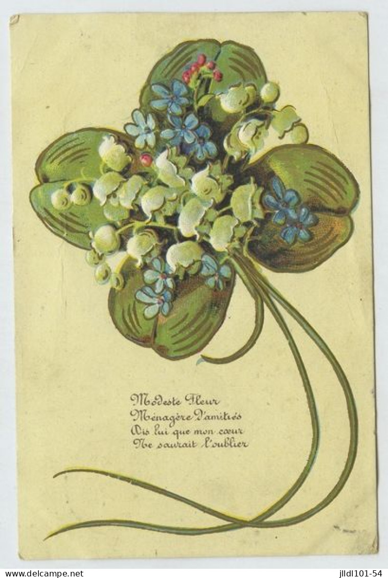 Lot 10 cartes gauffrées fantaisie, thème Fleurs (lt9)